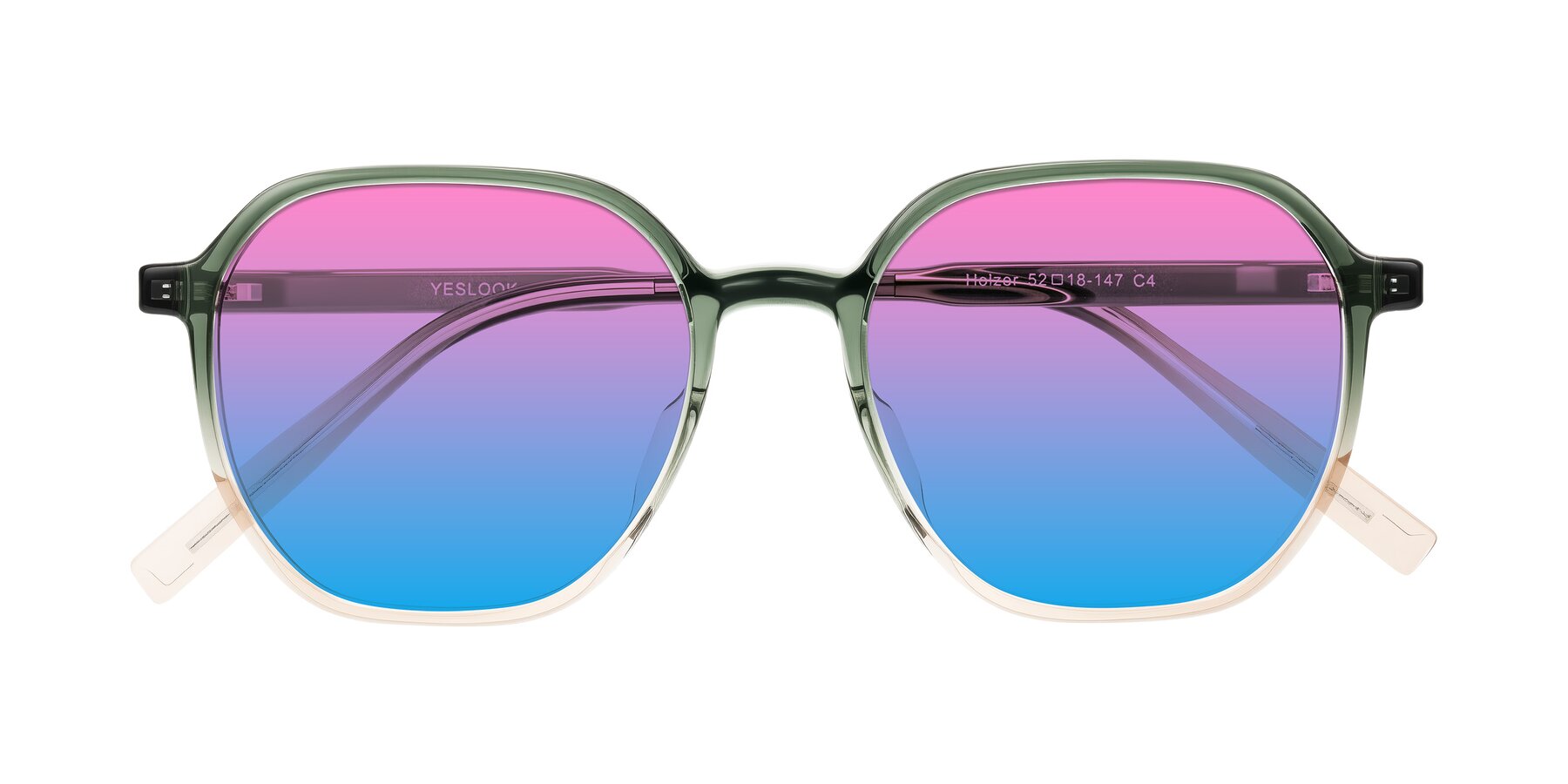 Folded Front of Holzer in Gradient Green with Pink / Blue Gradient Lenses