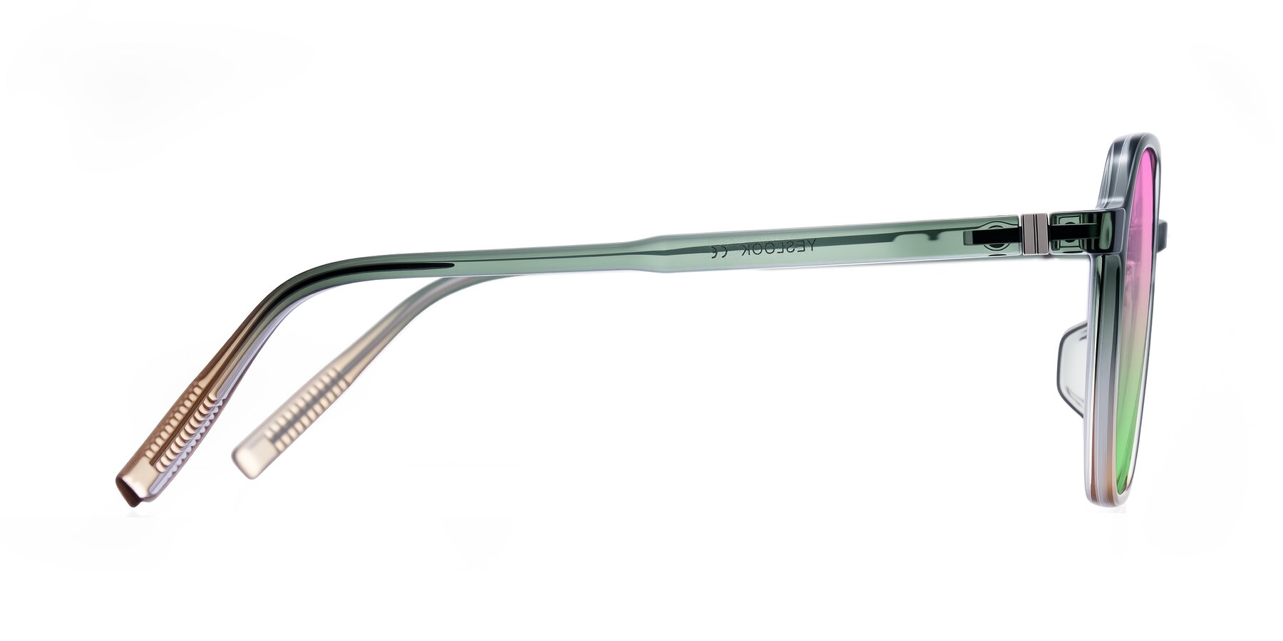 Side of Holzer in Gradient Green with Pink / Green Gradient Lenses