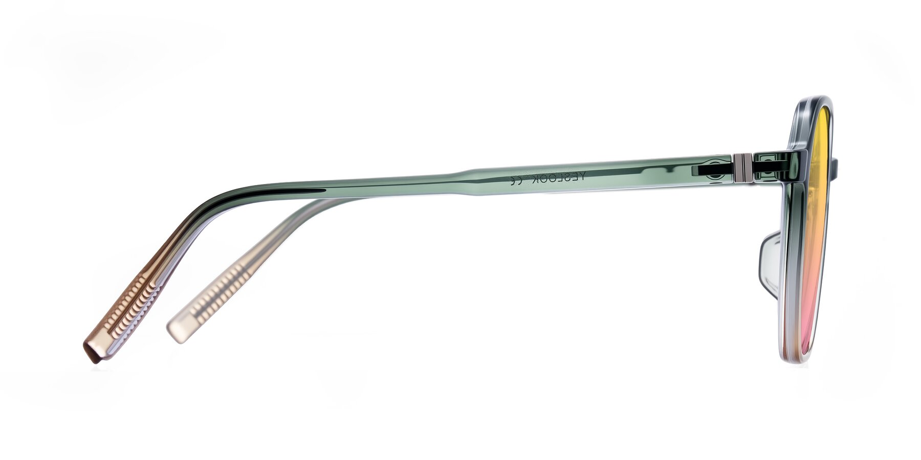 Side of Holzer in Gradient Green with Yellow / Pink Gradient Lenses