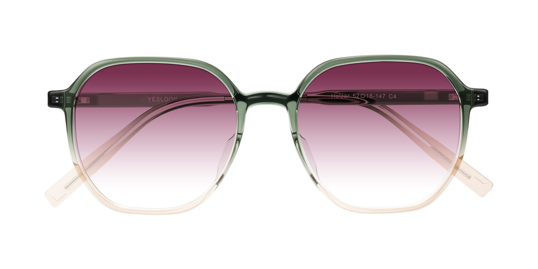 Folded Front of Holzer in Gradient Green with Wine Gradient Lenses