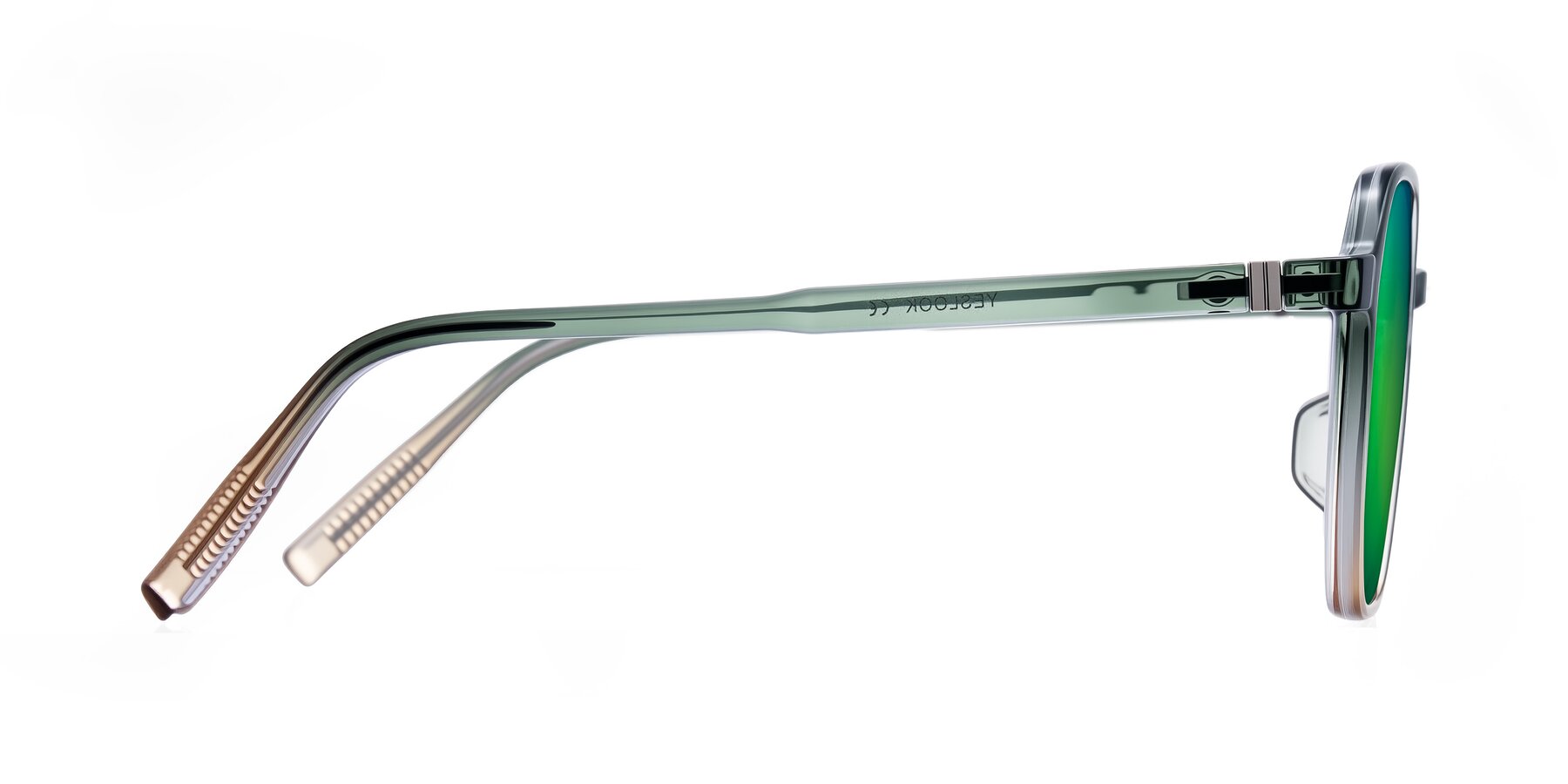 Side of Holzer in Gradient Green with Green Mirrored Lenses