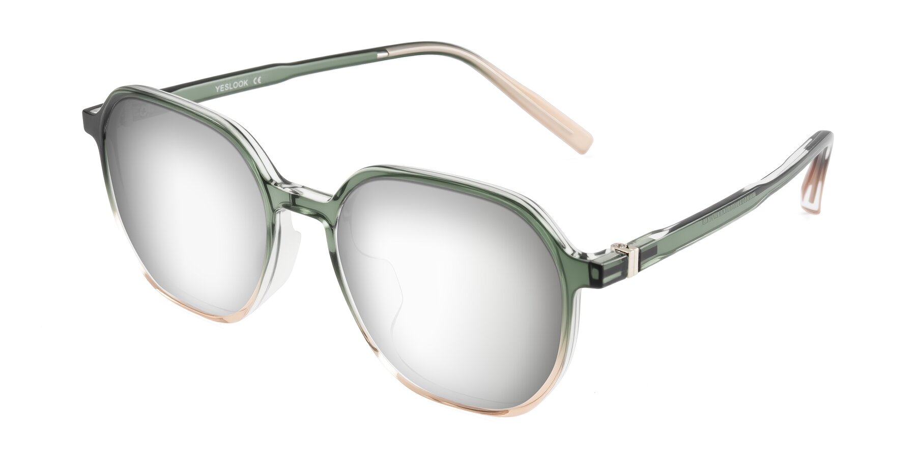 Angle of Holzer in Gradient Green with Silver Mirrored Lenses