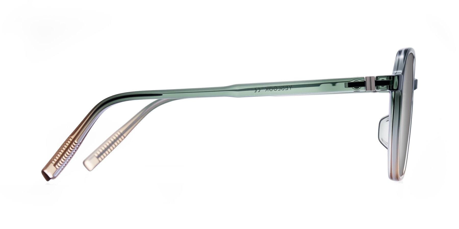 Side of Holzer in Gradient Green with Silver Mirrored Lenses