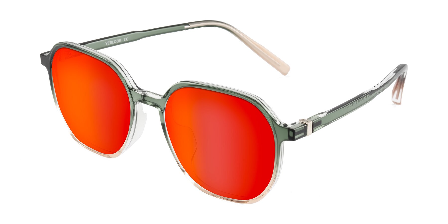 Angle of Holzer in Gradient Green with Red Gold Mirrored Lenses