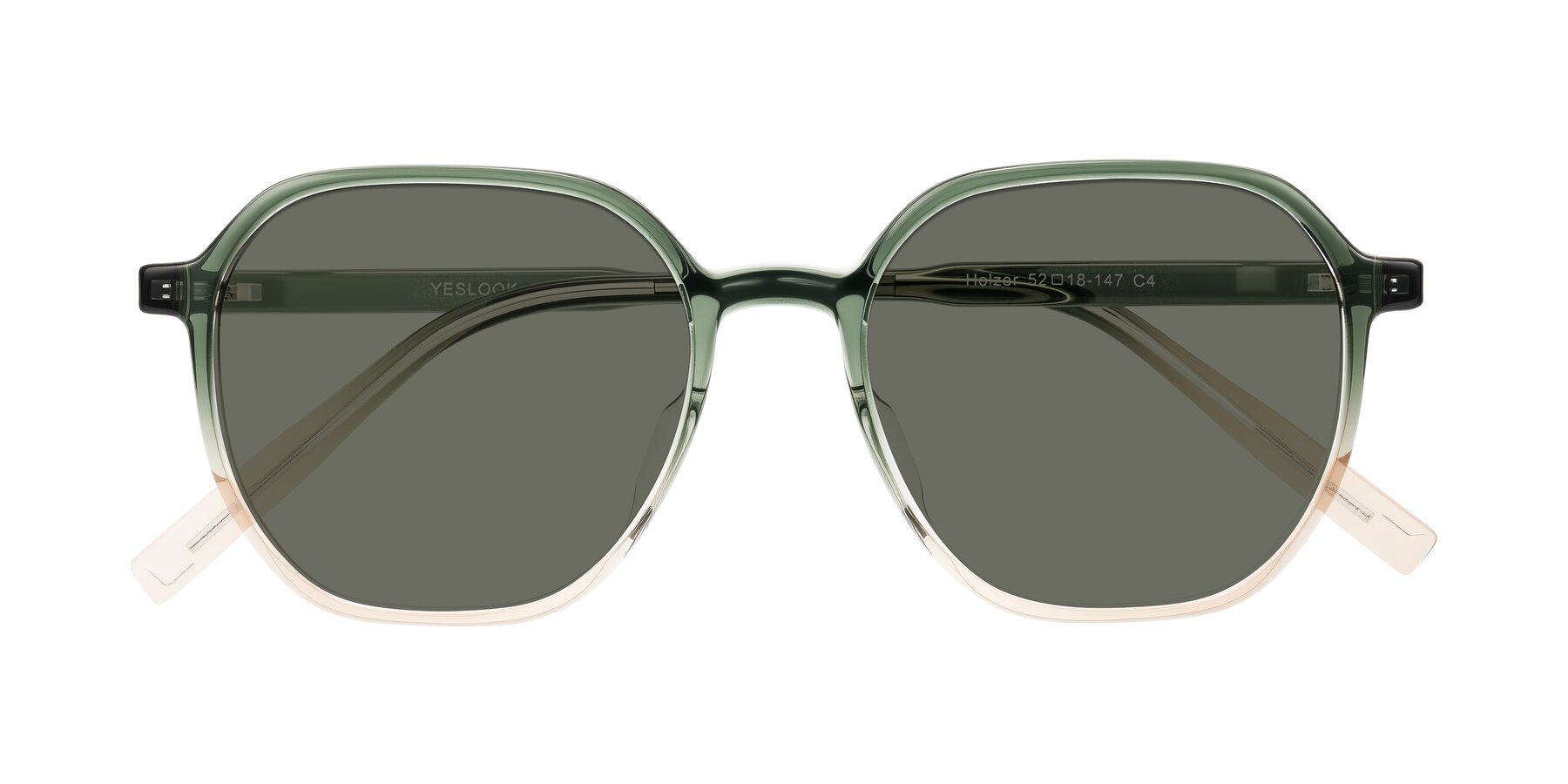 Folded Front of Holzer in Gradient Green with Gray Polarized Lenses