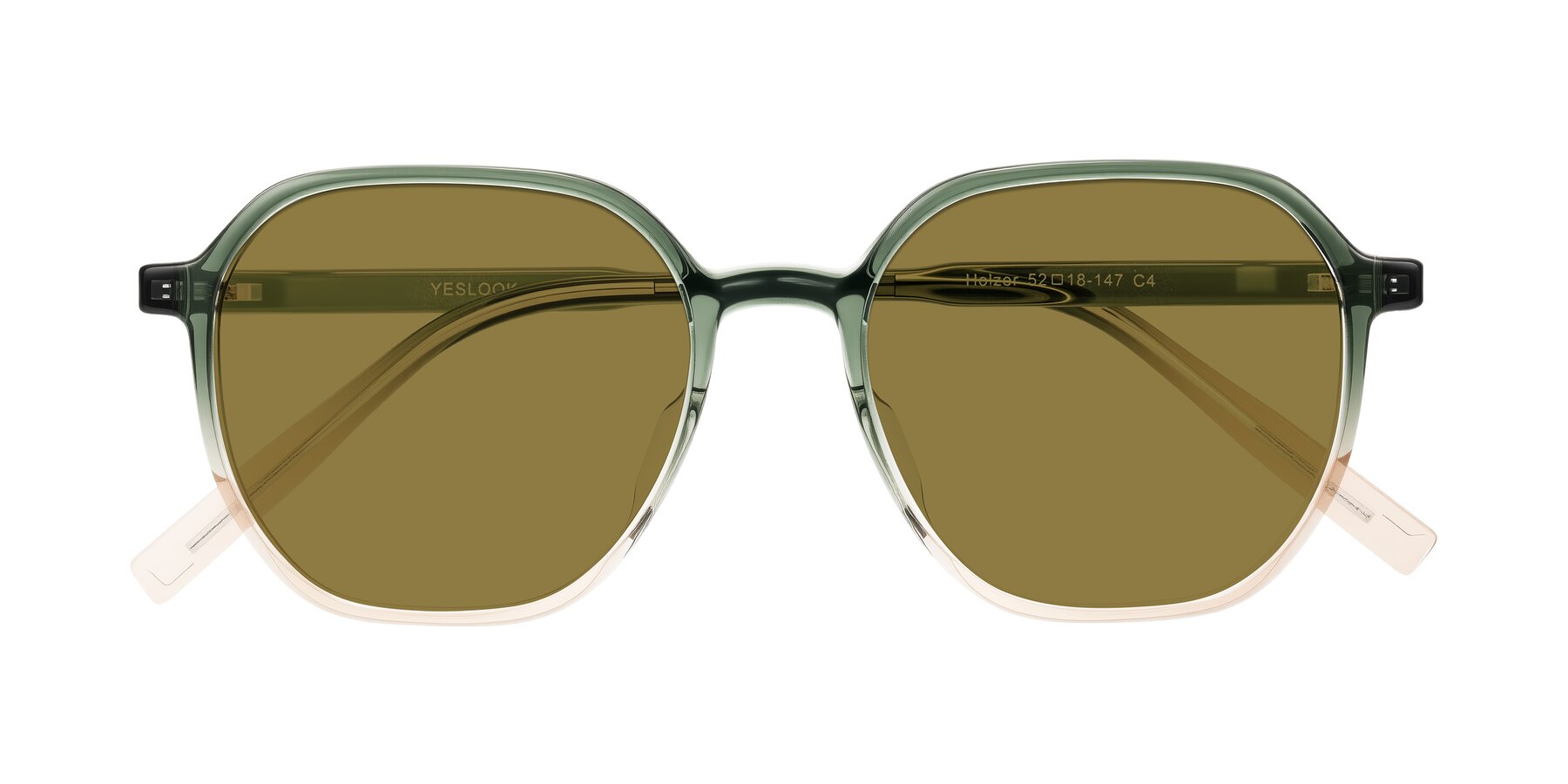 Folded Front of Holzer in Gradient Green with Brown Polarized Lenses