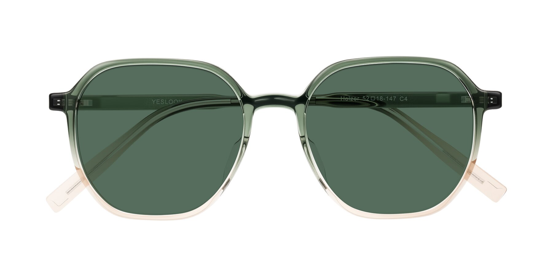 Folded Front of Holzer in Gradient Green with Green Polarized Lenses