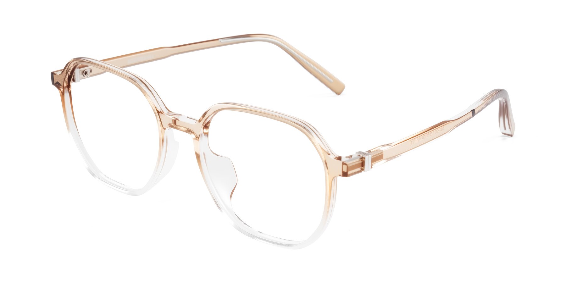 Angle of Holzer in Gradient Amber with Clear Eyeglass Lenses