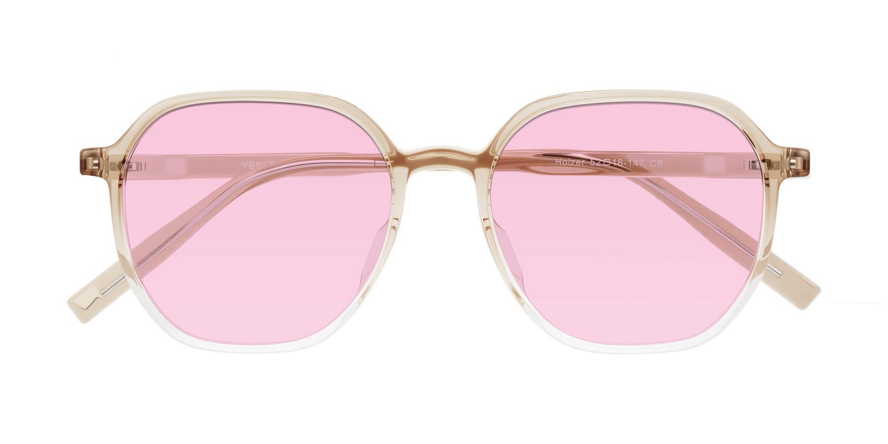 Folded Front of Holzer in Gradient Amber with Light Pink Tinted Lenses