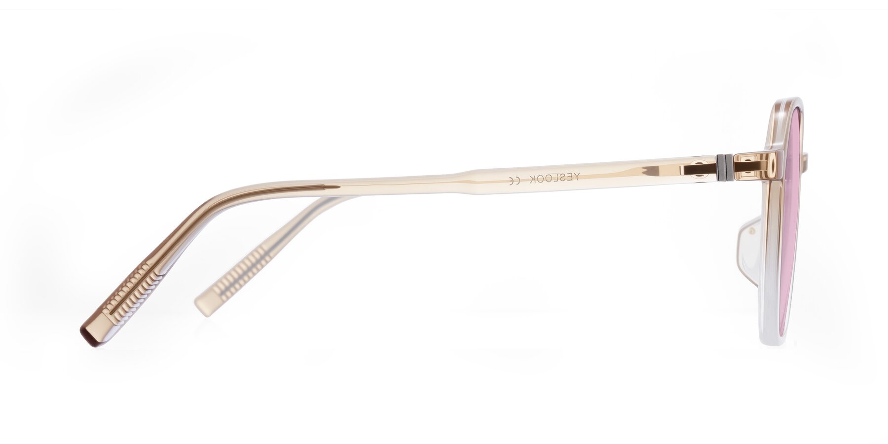 Side of Holzer in Gradient Amber with Light Pink Tinted Lenses