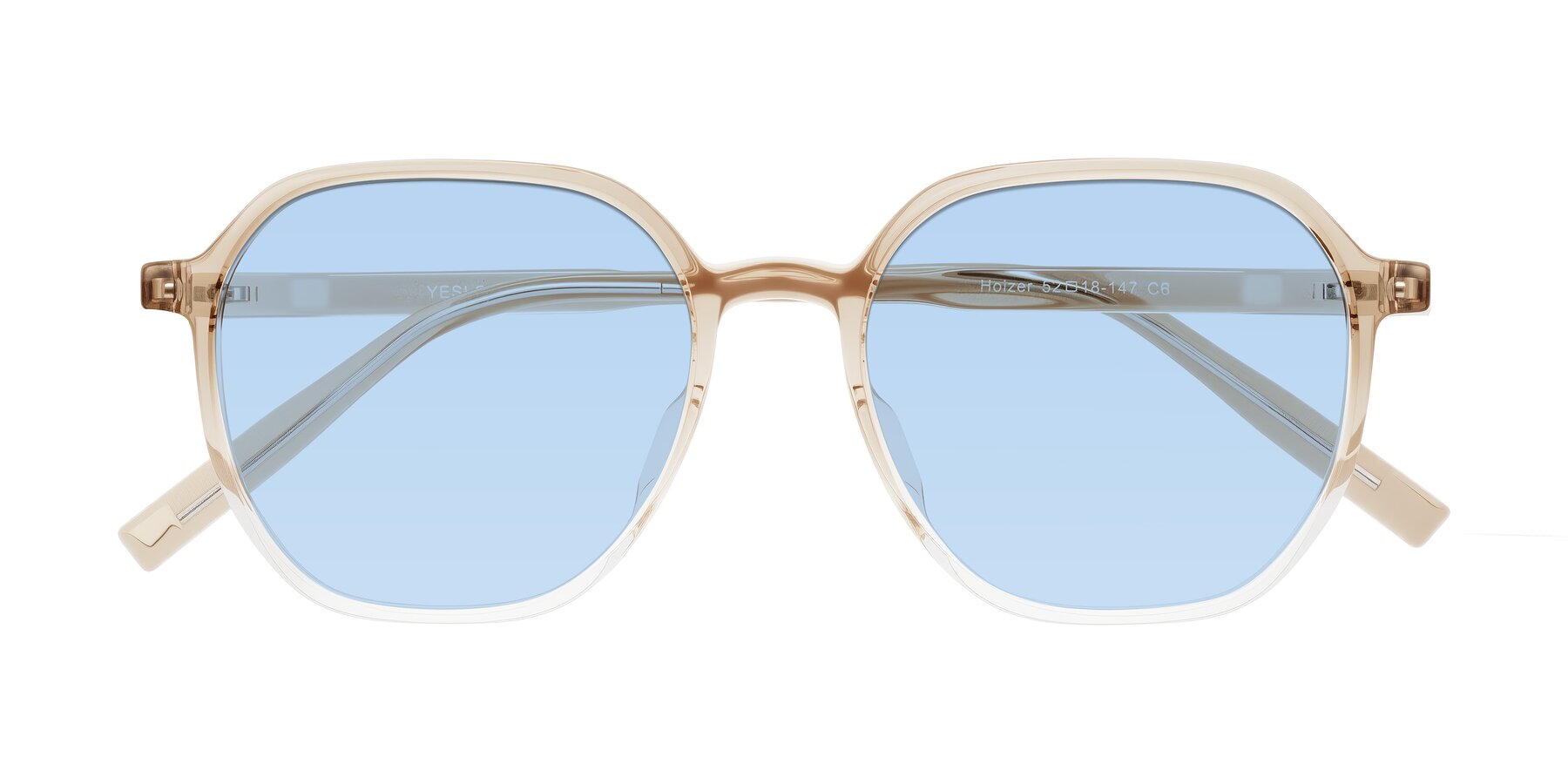 Folded Front of Holzer in Gradient Amber with Light Blue Tinted Lenses