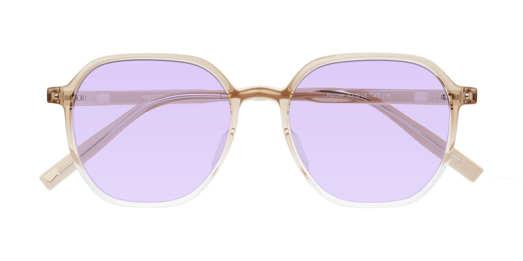 Folded Front of Holzer in Gradient Amber with Light Purple Tinted Lenses