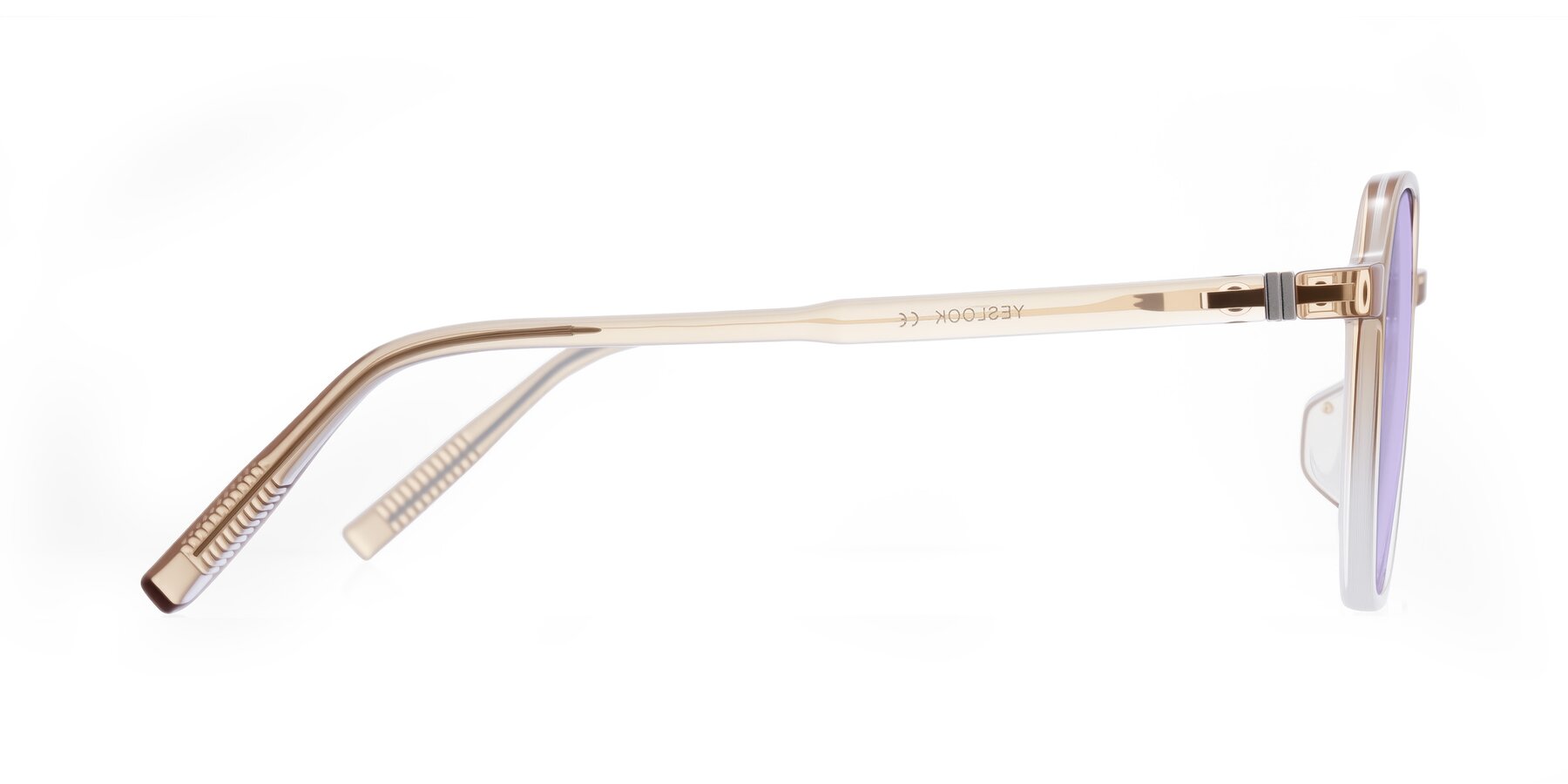 Side of Holzer in Gradient Amber with Light Purple Tinted Lenses