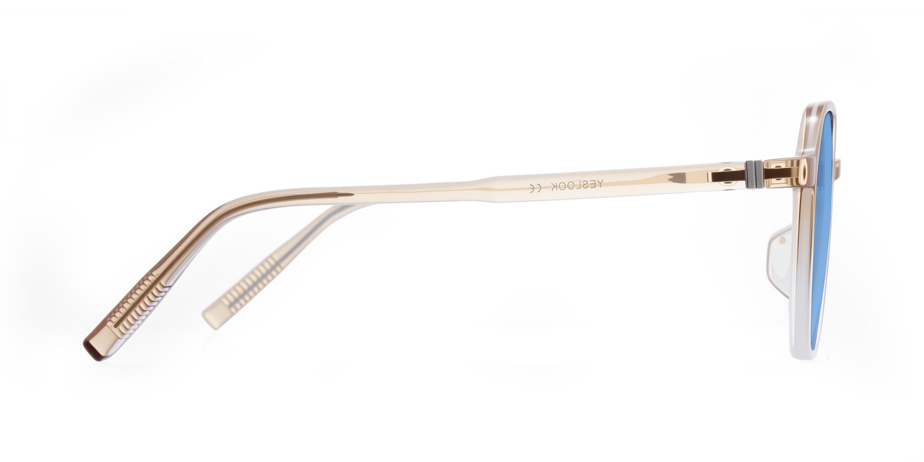 Side of Holzer in Gradient Amber with Medium Blue Tinted Lenses