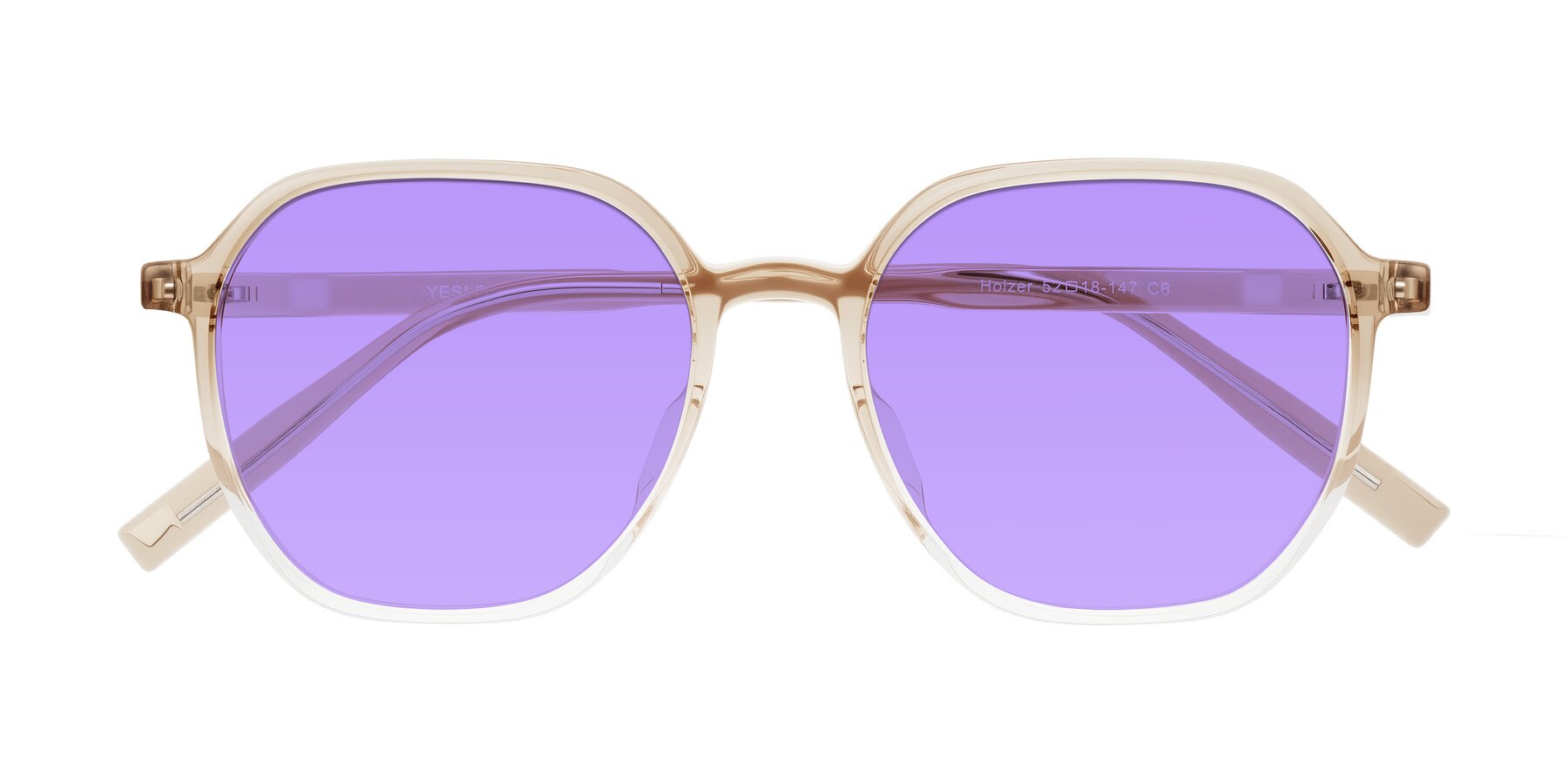 Folded Front of Holzer in Gradient Amber with Medium Purple Tinted Lenses
