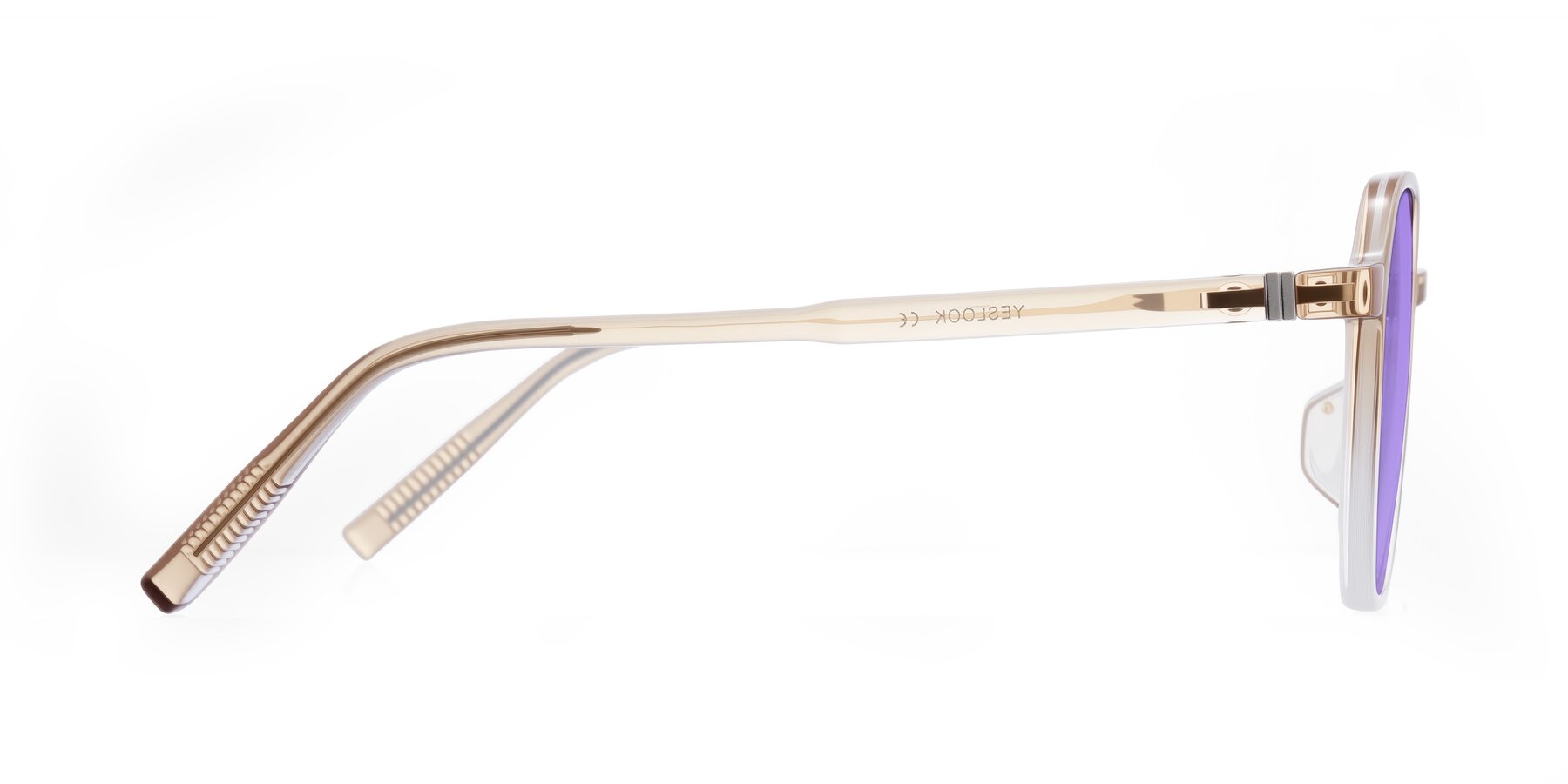 Side of Holzer in Gradient Amber with Medium Purple Tinted Lenses