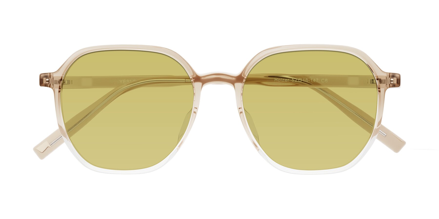 Folded Front of Holzer in Gradient Amber with Medium Champagne Tinted Lenses