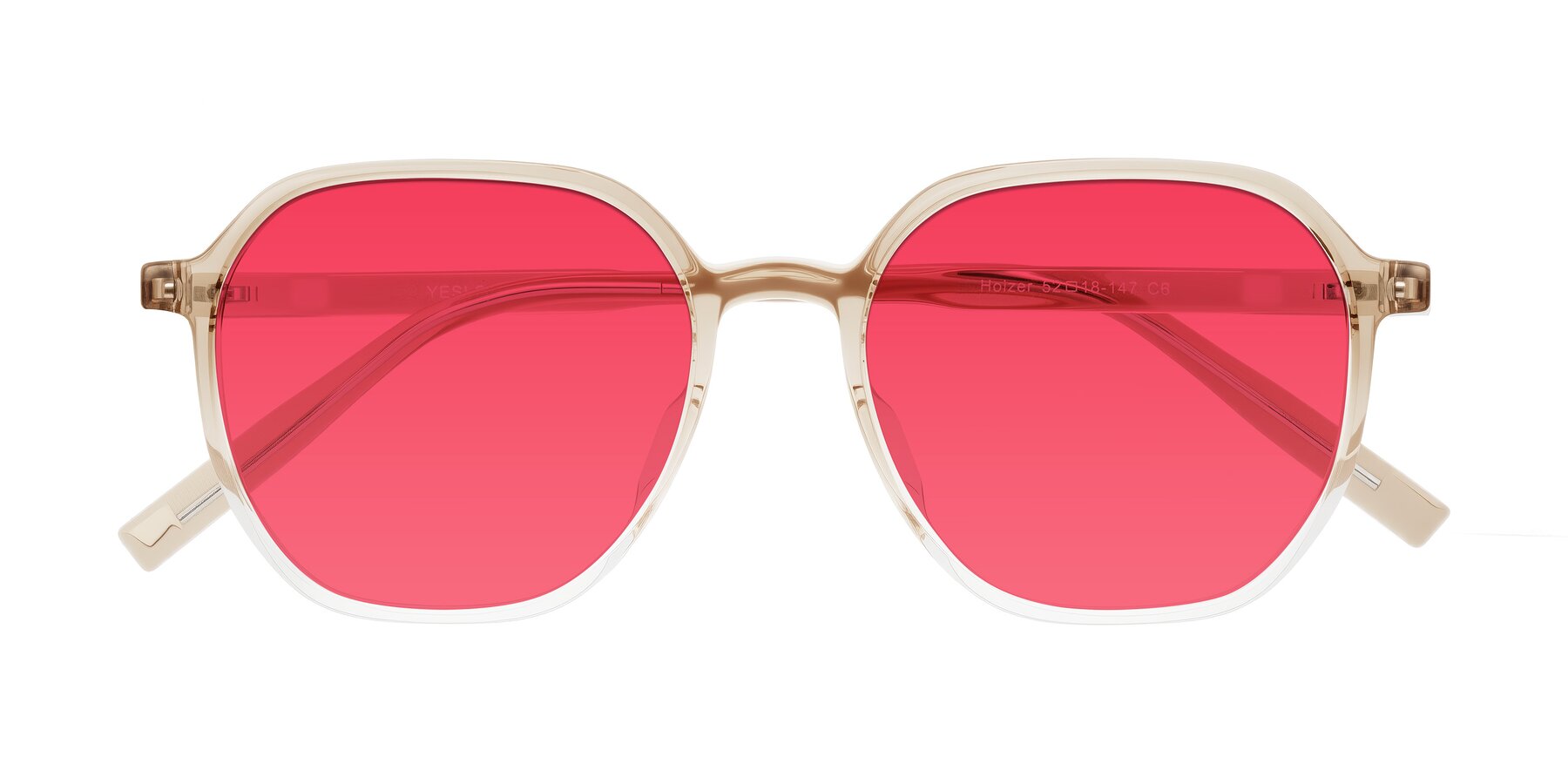 Folded Front of Holzer in Gradient Amber with Red Tinted Lenses