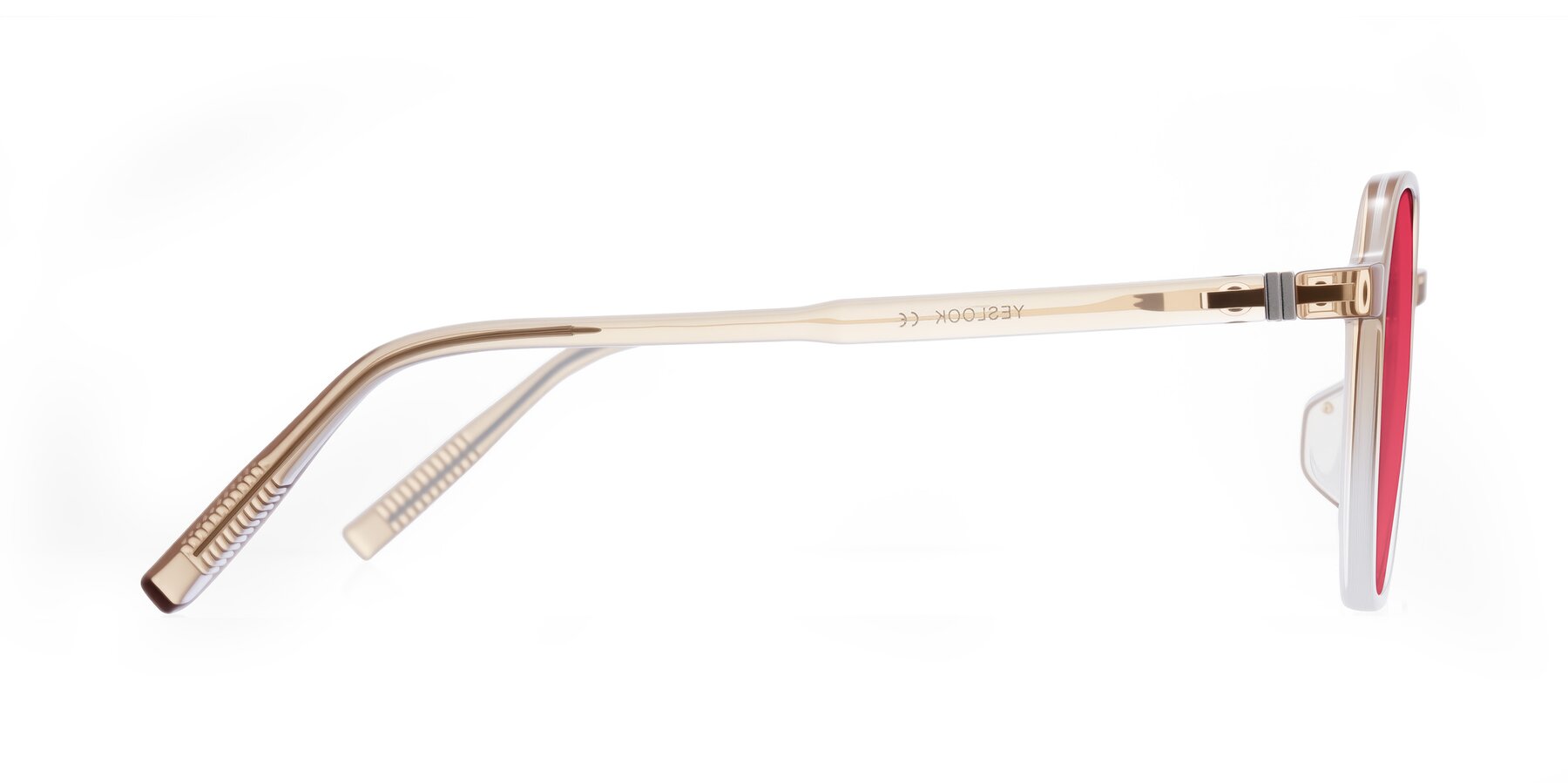 Side of Holzer in Gradient Amber with Red Tinted Lenses