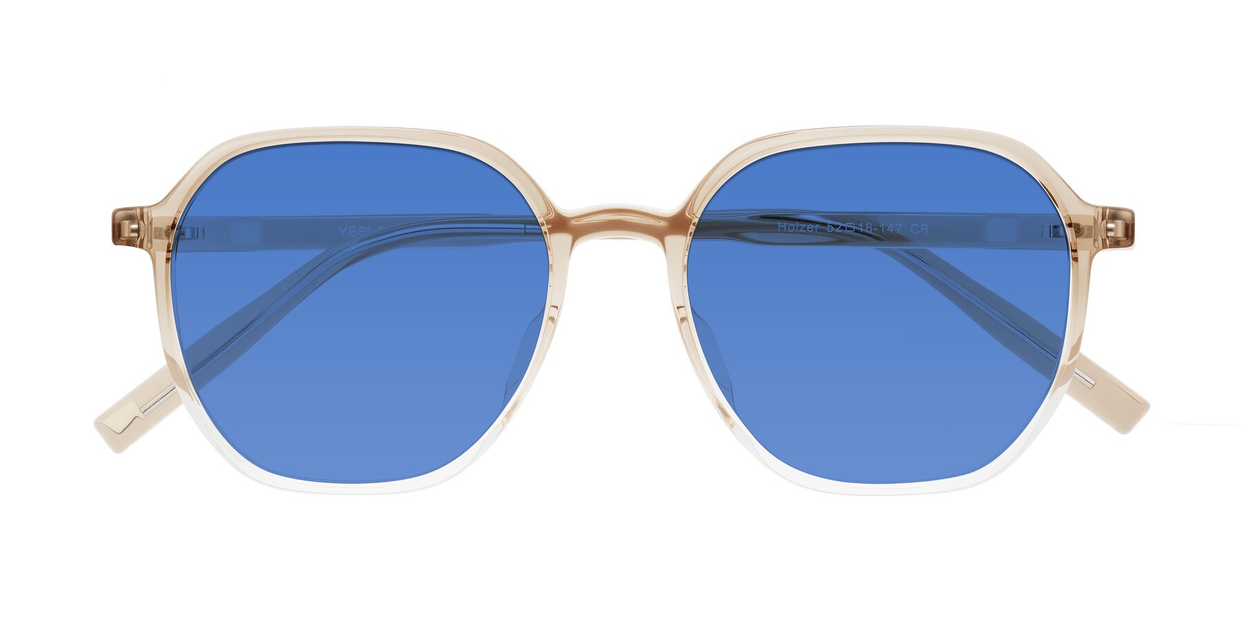 Folded Front of Holzer in Gradient Amber with Blue Tinted Lenses