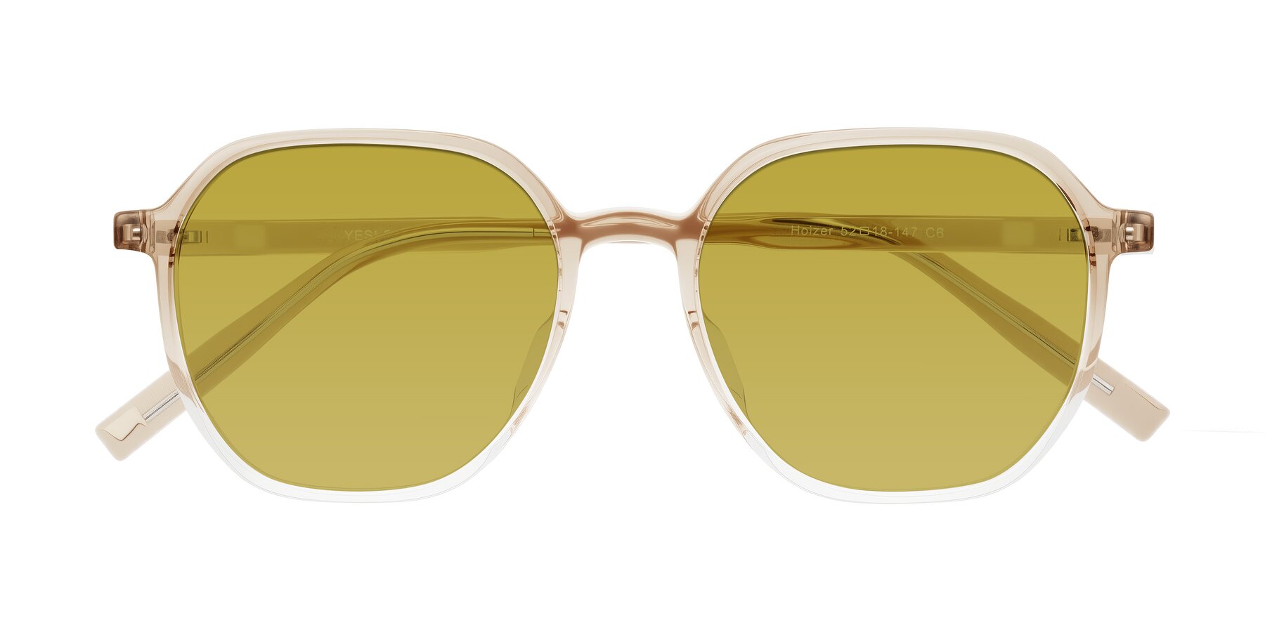 Folded Front of Holzer in Gradient Amber with Champagne Tinted Lenses