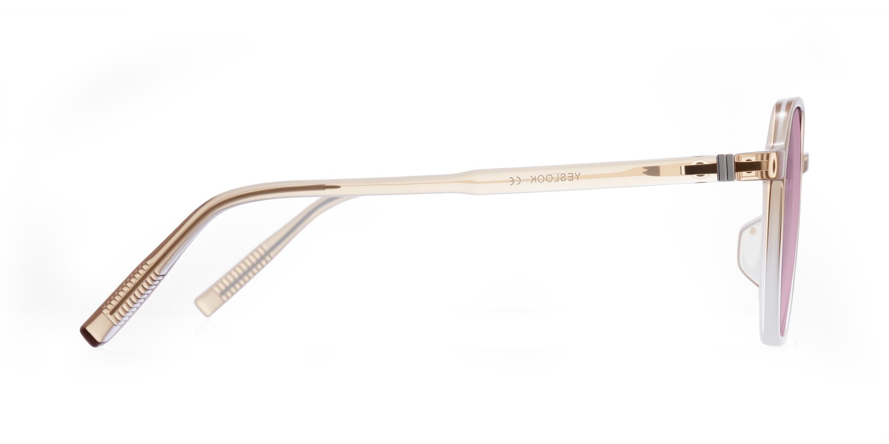 Side of Holzer in Gradient Amber with Light Wine Tinted Lenses