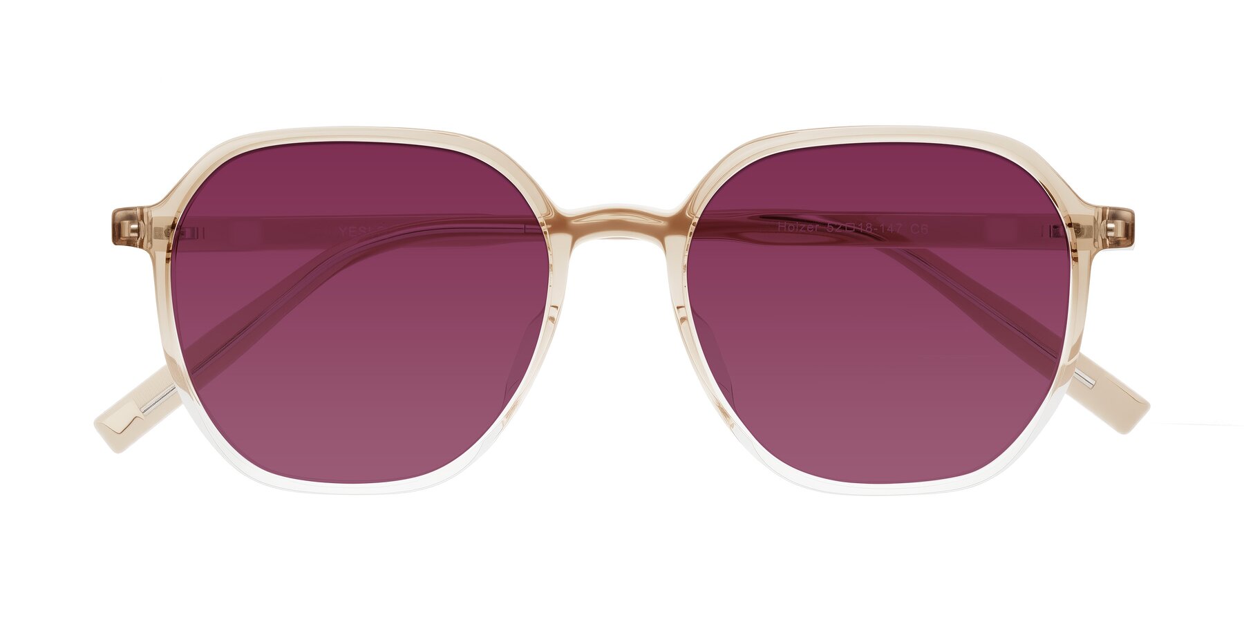 Folded Front of Holzer in Gradient Amber with Wine Tinted Lenses