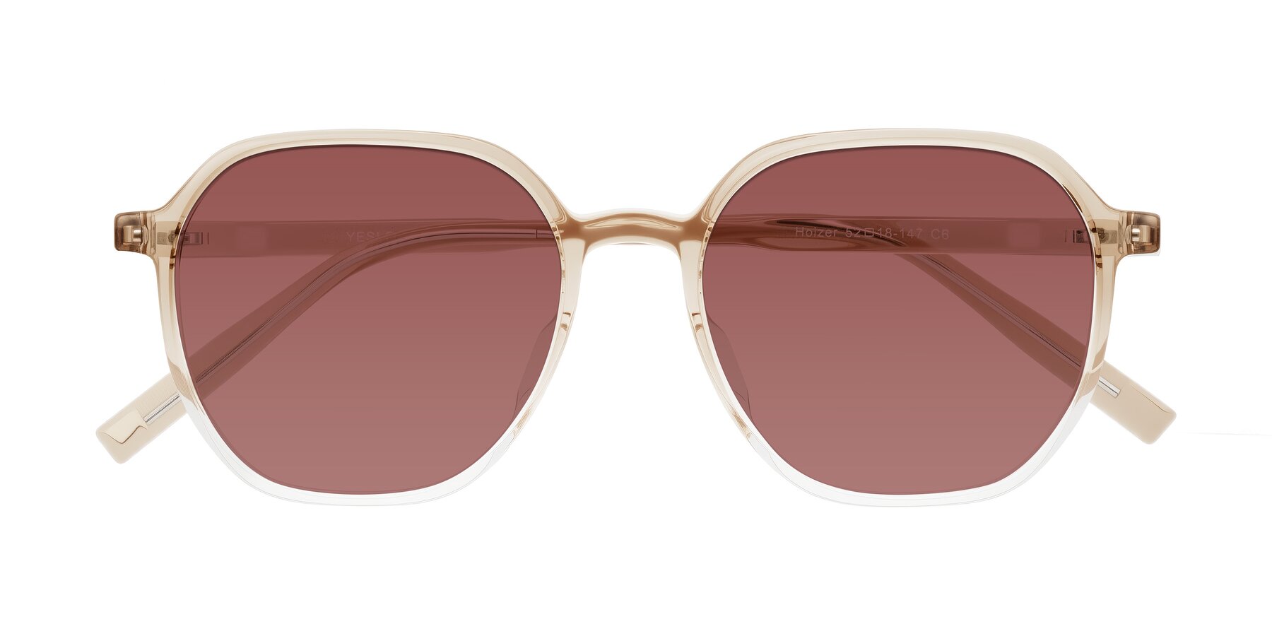 Folded Front of Holzer in Gradient Amber with Garnet Tinted Lenses