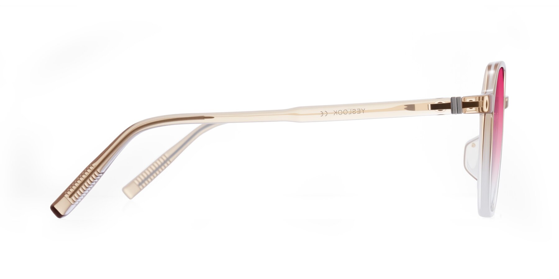 Side of Holzer in Gradient Amber with Pink Gradient Lenses