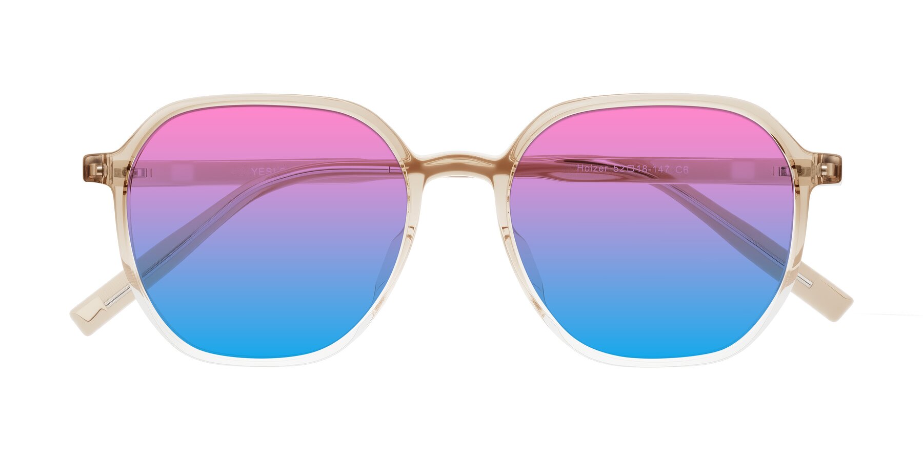 Folded Front of Holzer in Gradient Amber with Pink / Blue Gradient Lenses