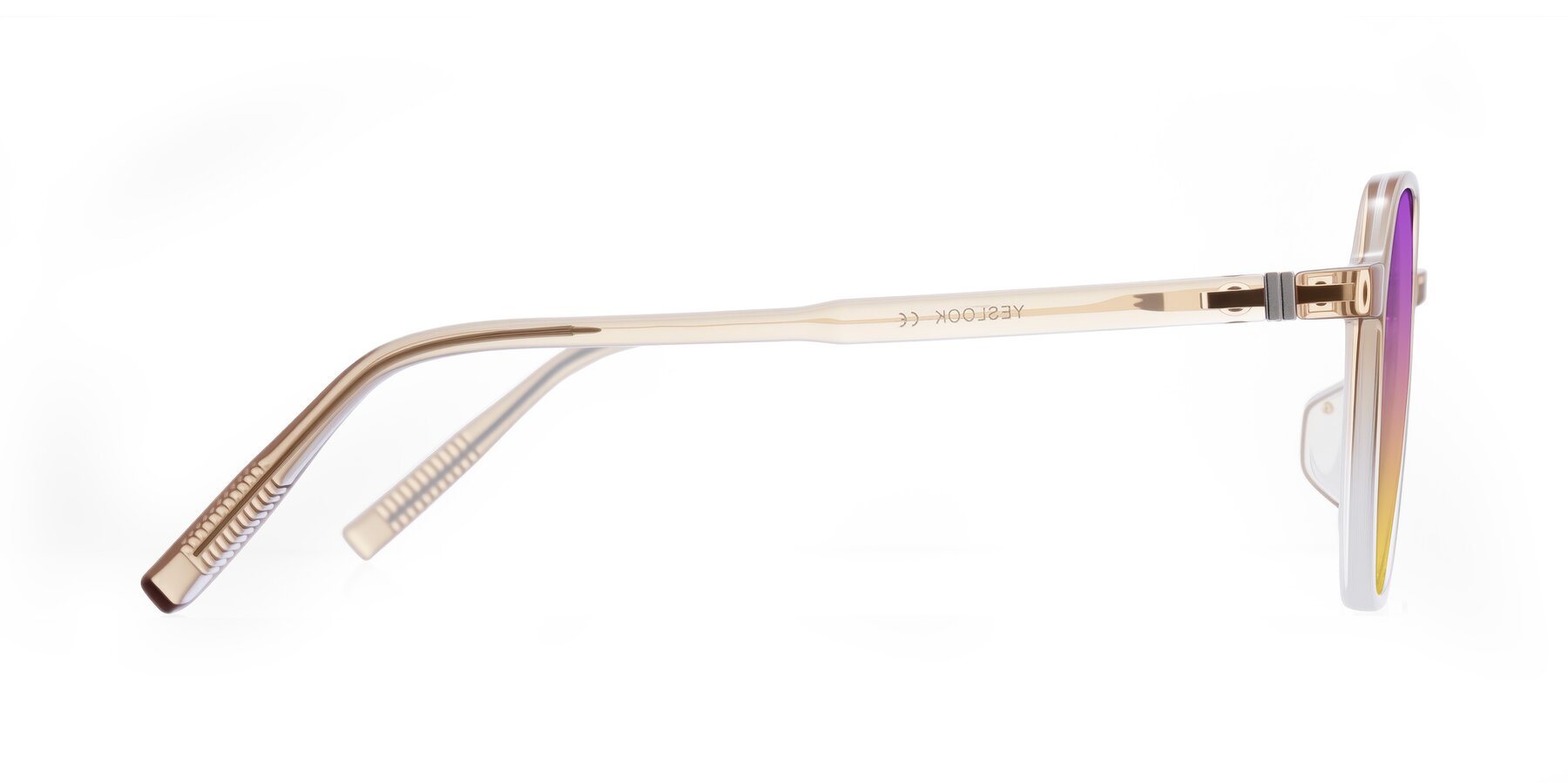 Side of Holzer in Gradient Amber with Purple / Yellow Gradient Lenses