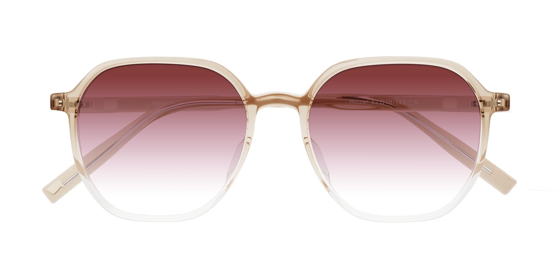 Folded Front of Holzer in Gradient Amber with Garnet Gradient Lenses