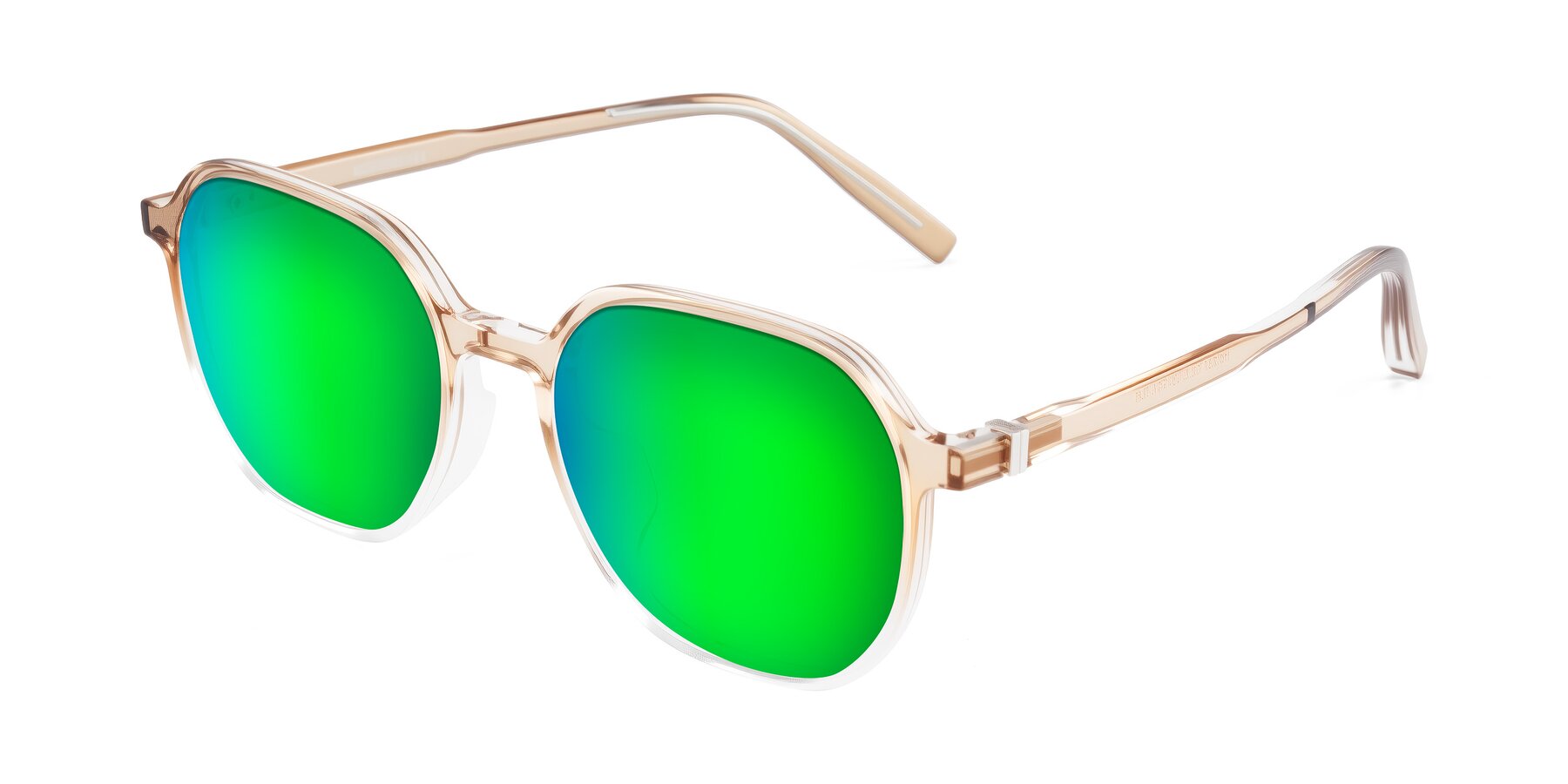 Angle of Holzer in Gradient Amber with Green Mirrored Lenses