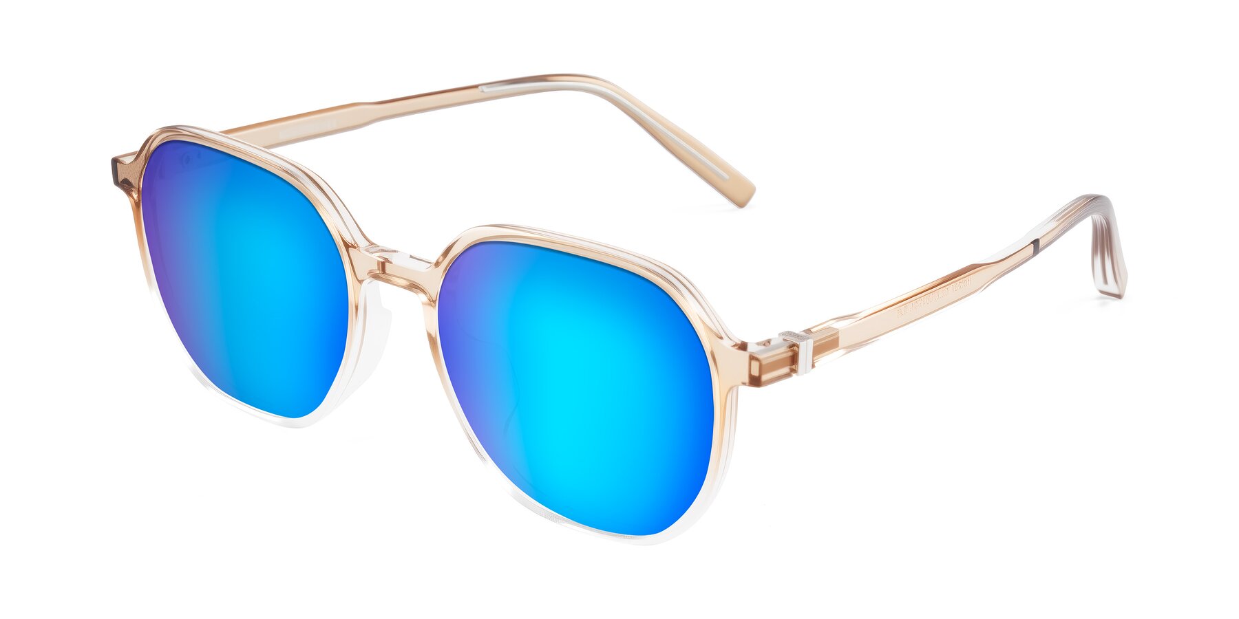 Angle of Holzer in Gradient Amber with Blue Mirrored Lenses