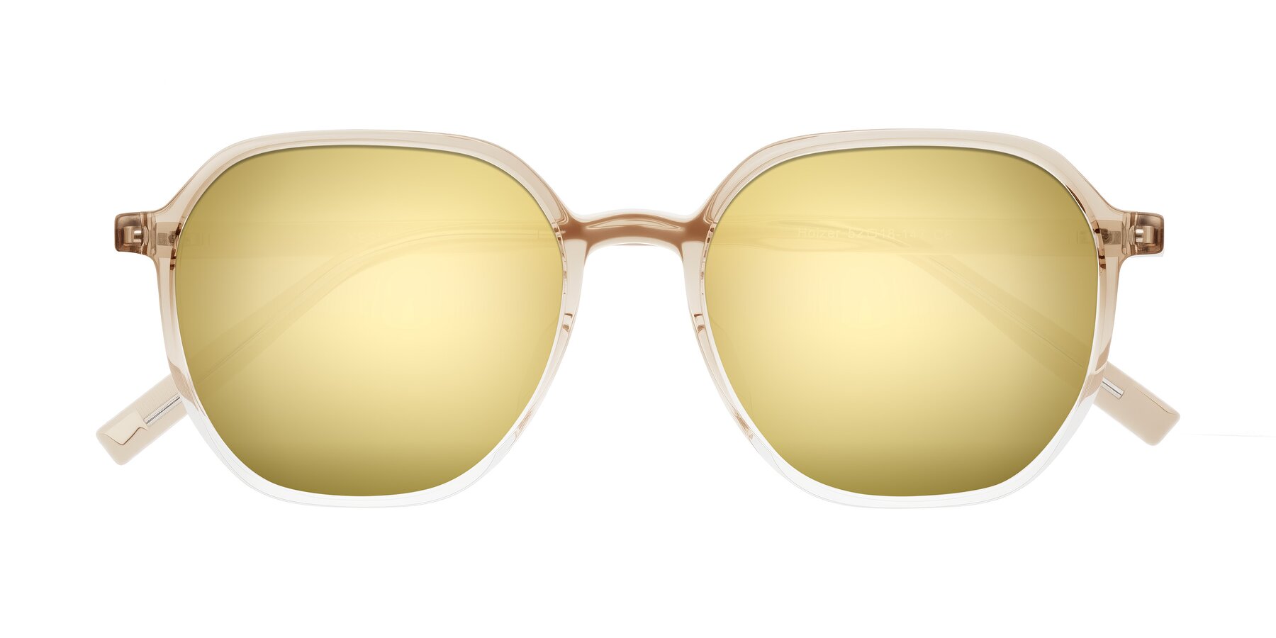 Folded Front of Holzer in Gradient Amber with Gold Mirrored Lenses