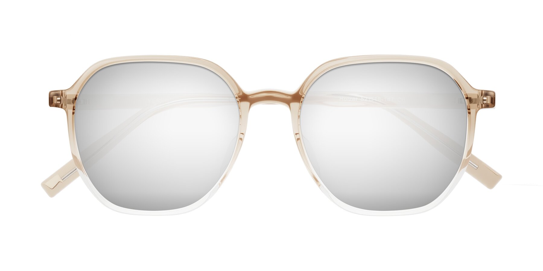 Folded Front of Holzer in Gradient Amber with Silver Mirrored Lenses