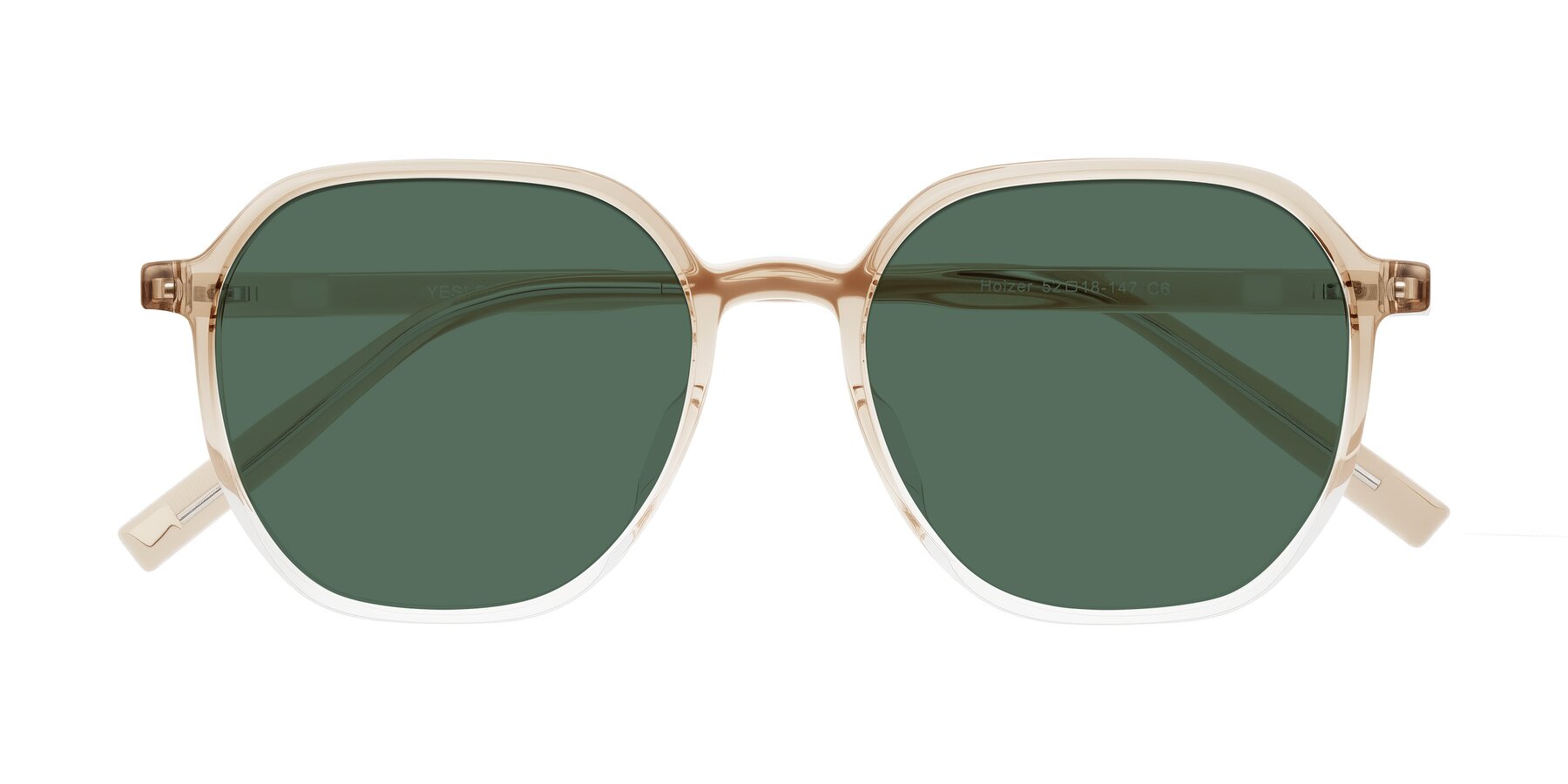 Folded Front of Holzer in Gradient Amber with Green Polarized Lenses