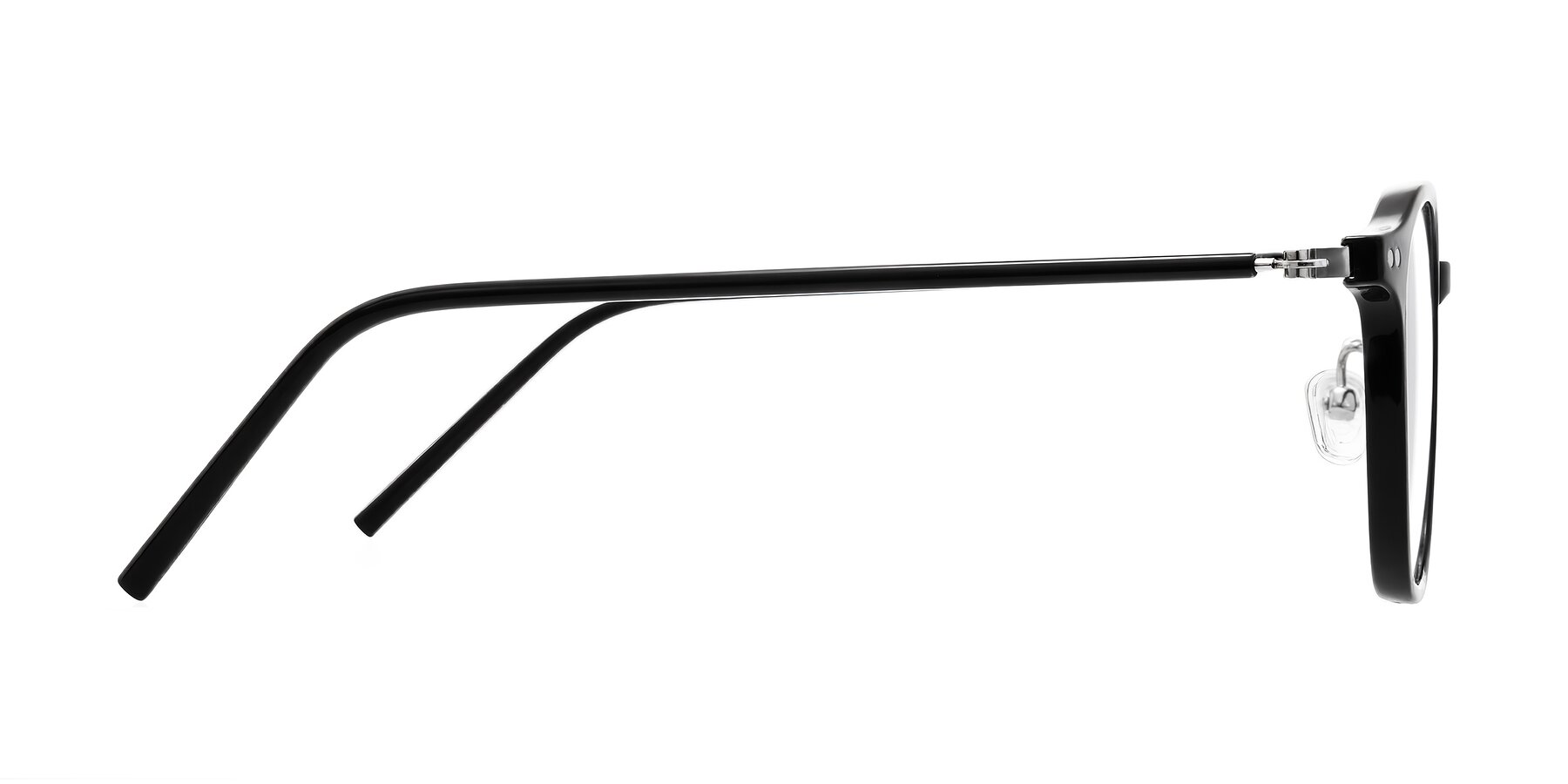 Side of Bicknell in Black with Clear Eyeglass Lenses
