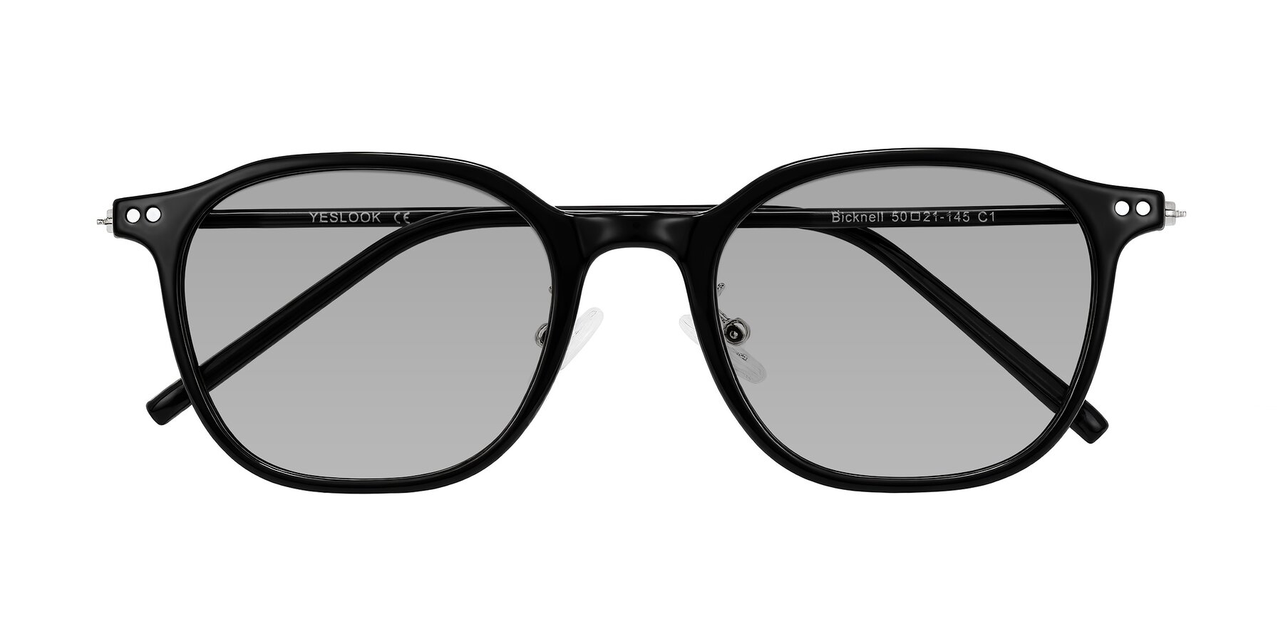 Folded Front of Bicknell in Black with Light Gray Tinted Lenses