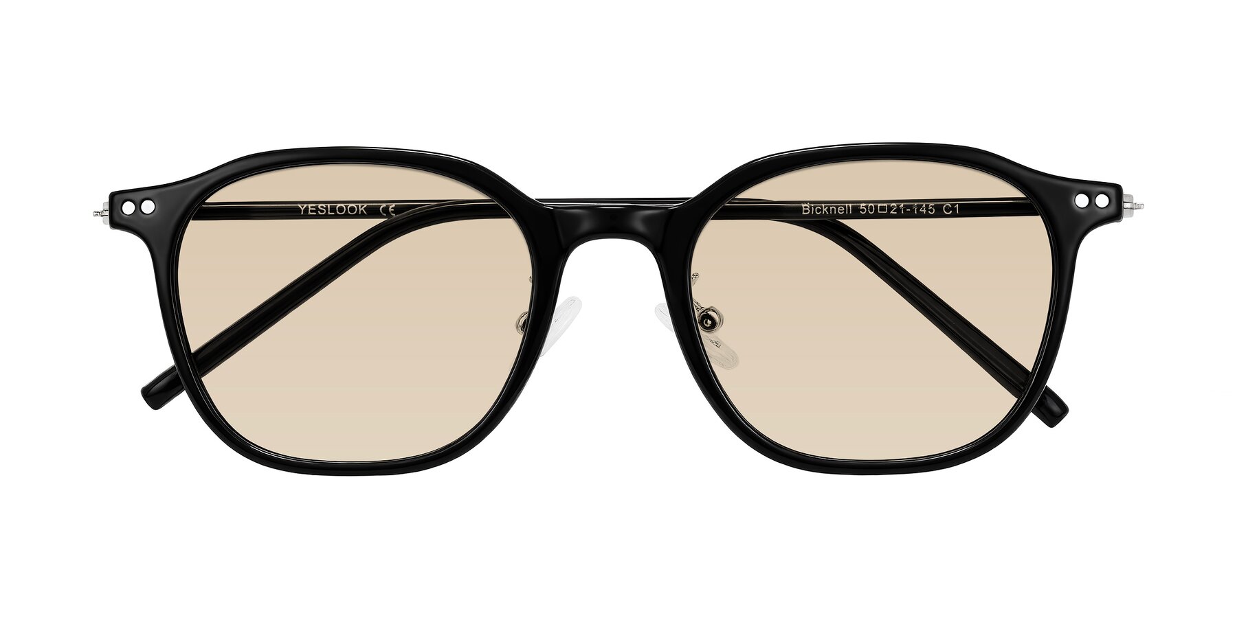 Folded Front of Bicknell in Black with Light Brown Tinted Lenses