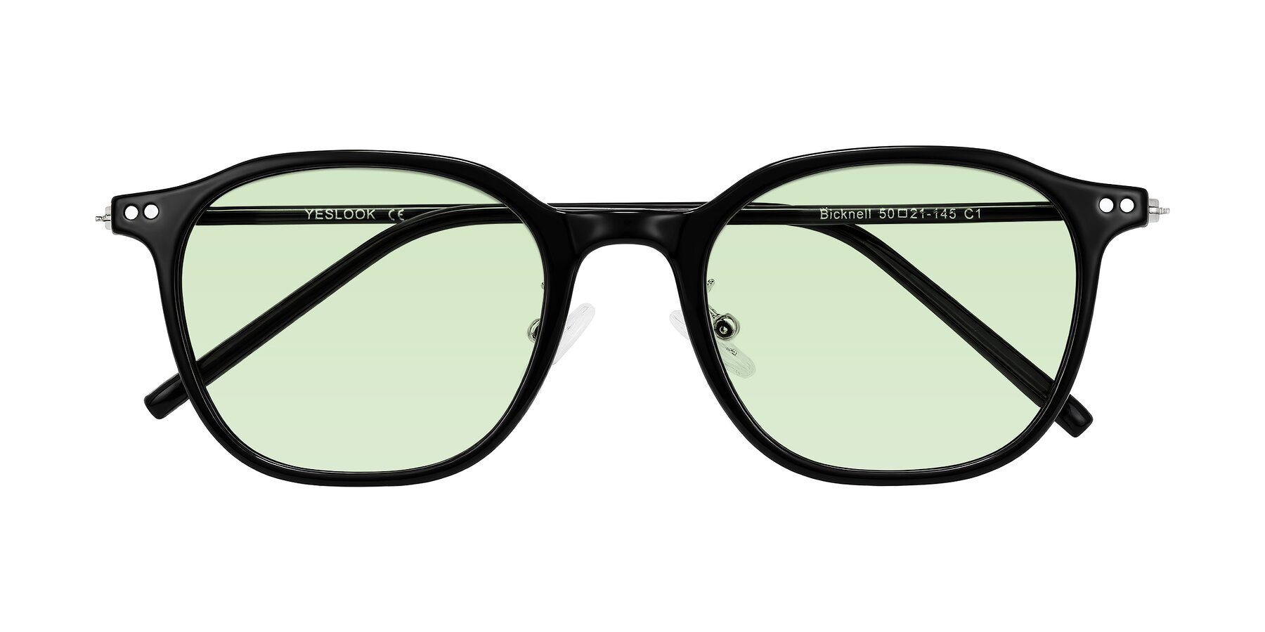Folded Front of Bicknell in Black with Light Green Tinted Lenses