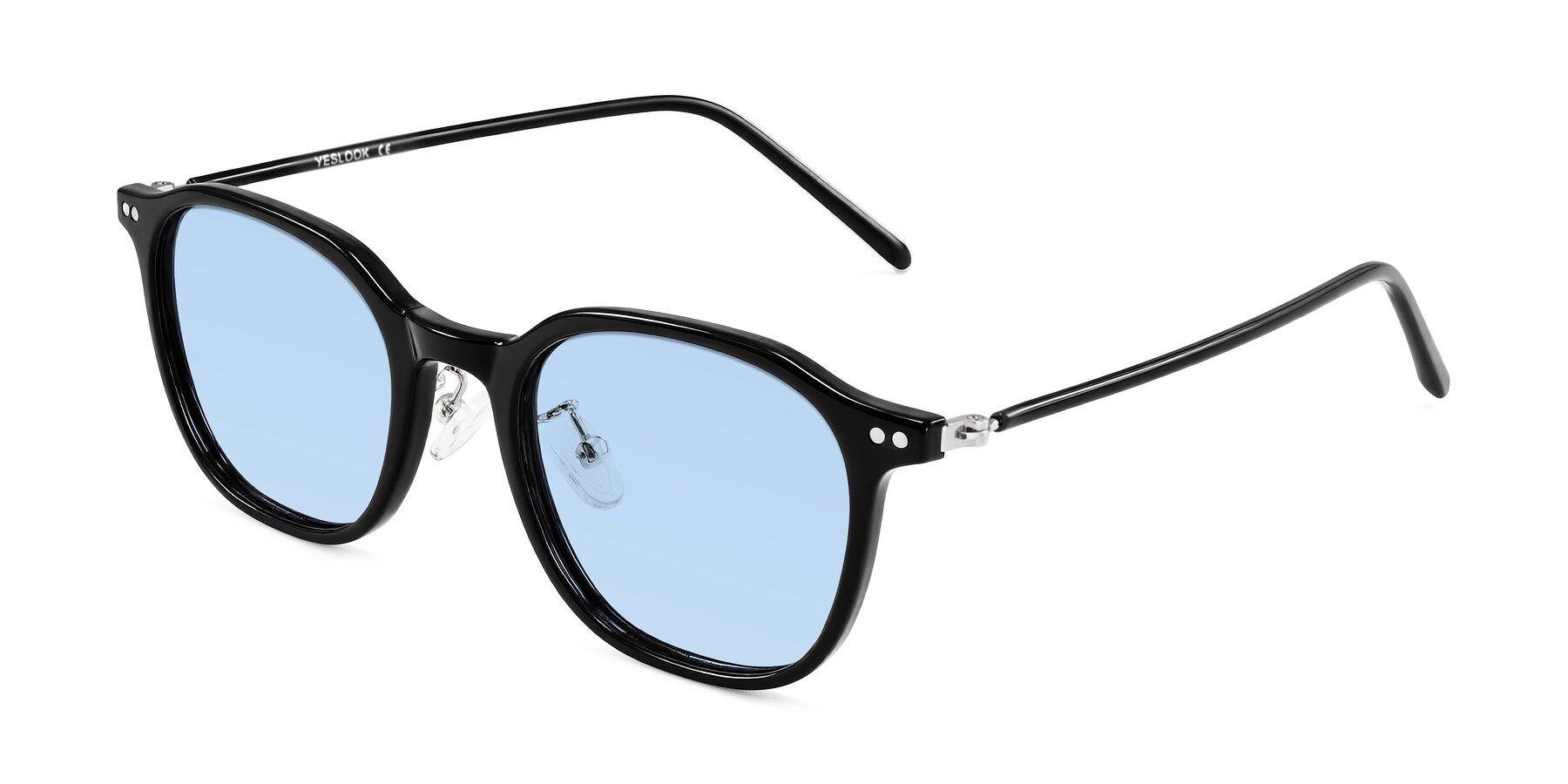 Angle of Bicknell in Black with Light Blue Tinted Lenses