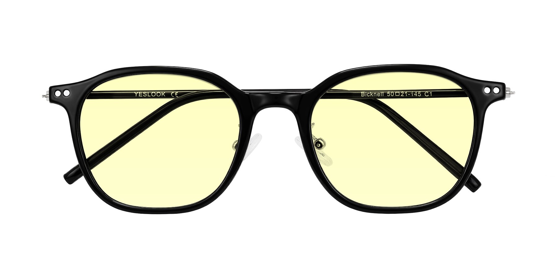 Folded Front of Bicknell in Black with Light Yellow Tinted Lenses