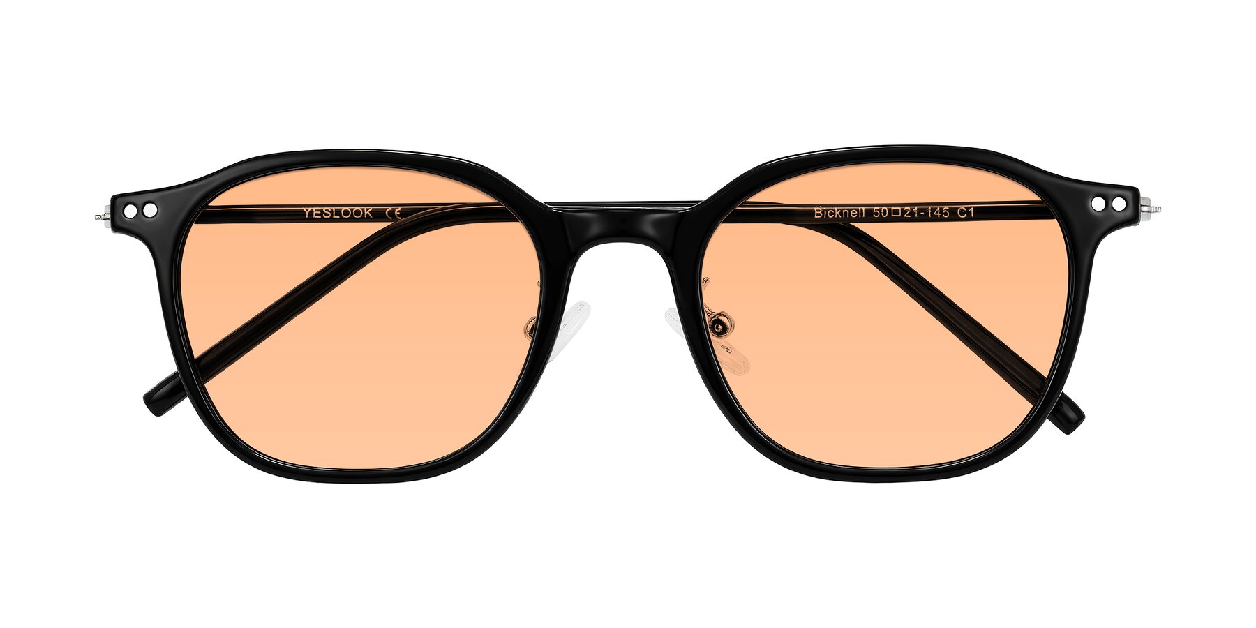 Folded Front of Bicknell in Black with Light Orange Tinted Lenses