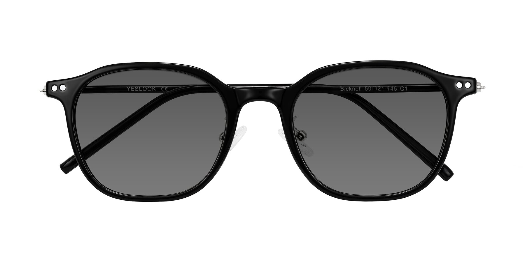 Folded Front of Bicknell in Black with Medium Gray Tinted Lenses