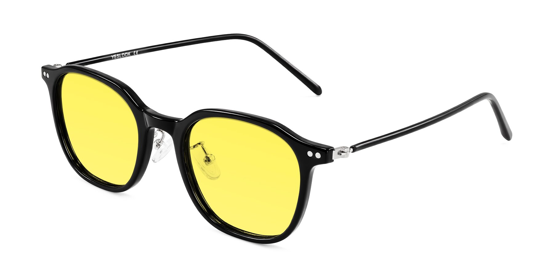 Angle of Bicknell in Black with Medium Yellow Tinted Lenses