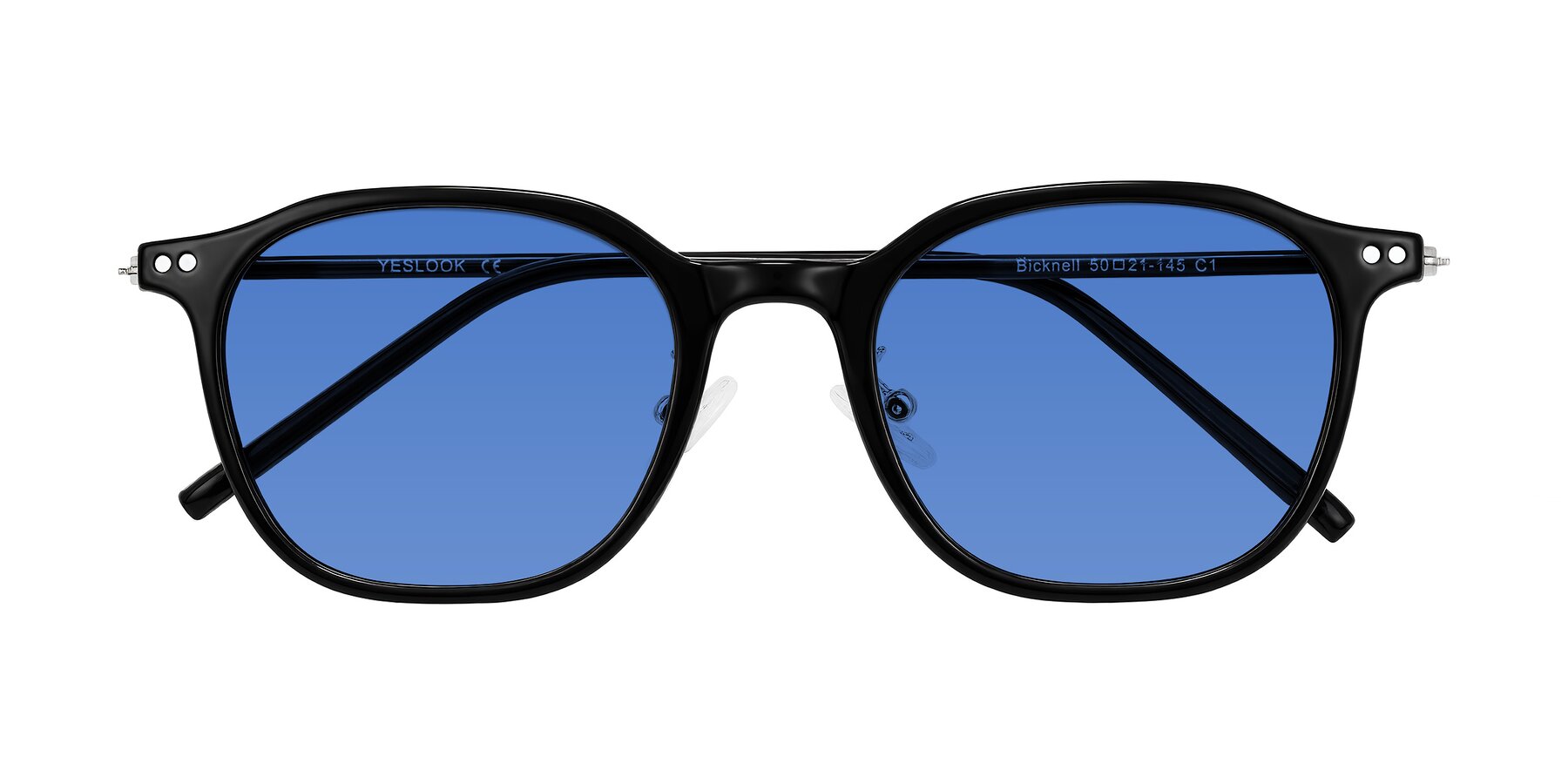 Folded Front of Bicknell in Black with Blue Tinted Lenses