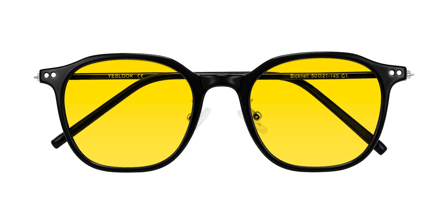 Folded Front of Bicknell in Black with Yellow Tinted Lenses