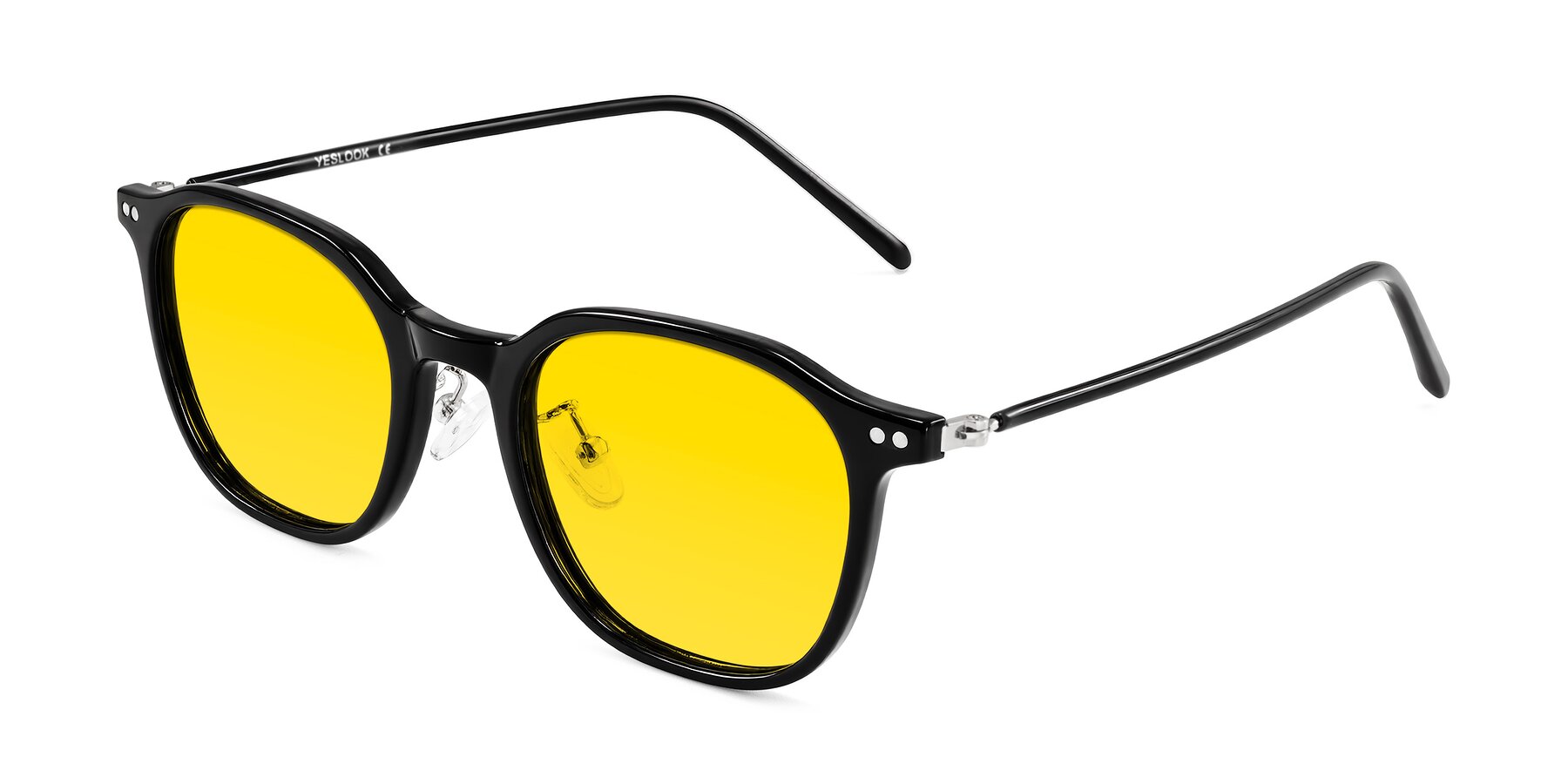 Angle of Bicknell in Black with Yellow Tinted Lenses