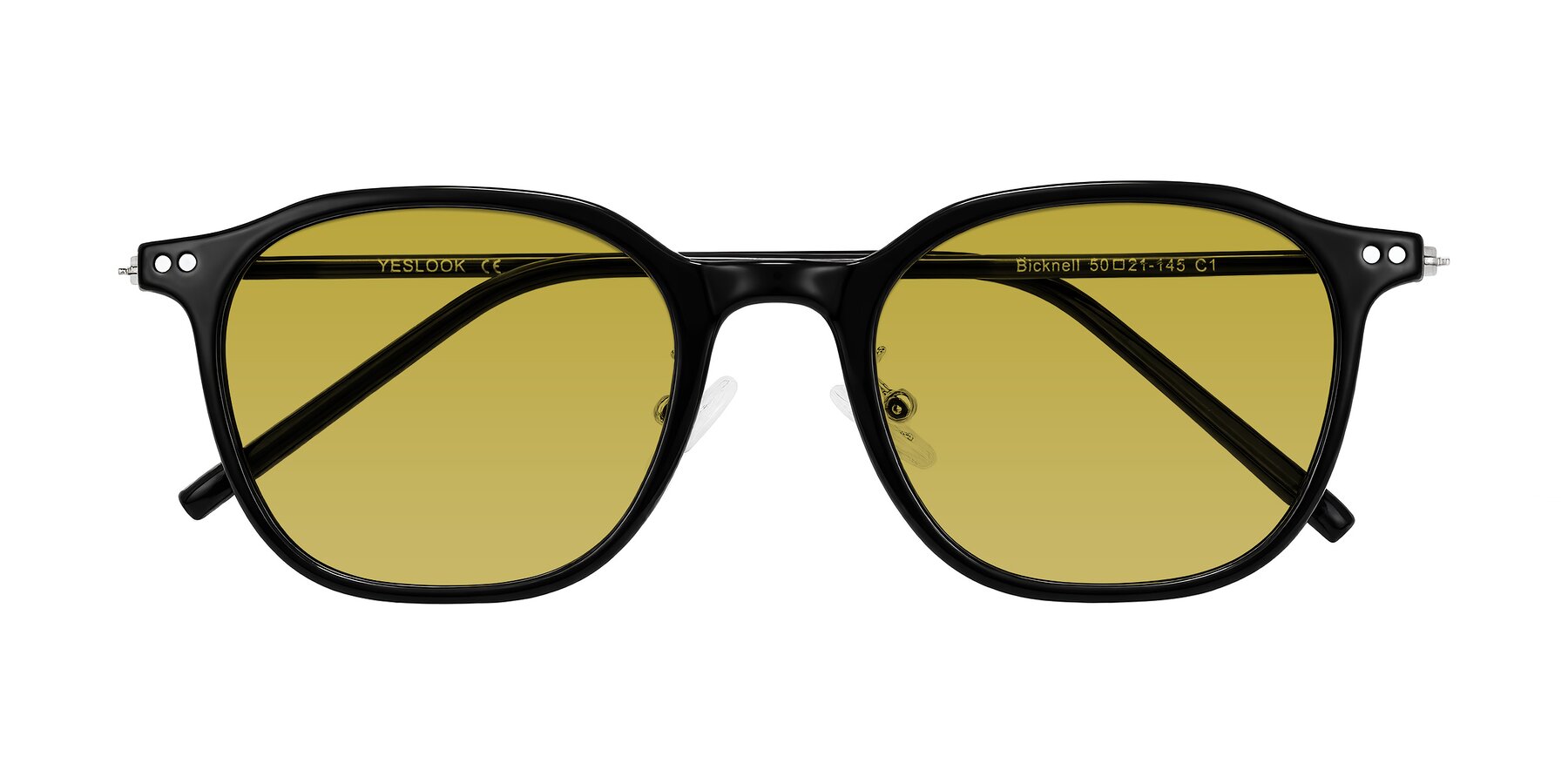 Folded Front of Bicknell in Black with Champagne Tinted Lenses